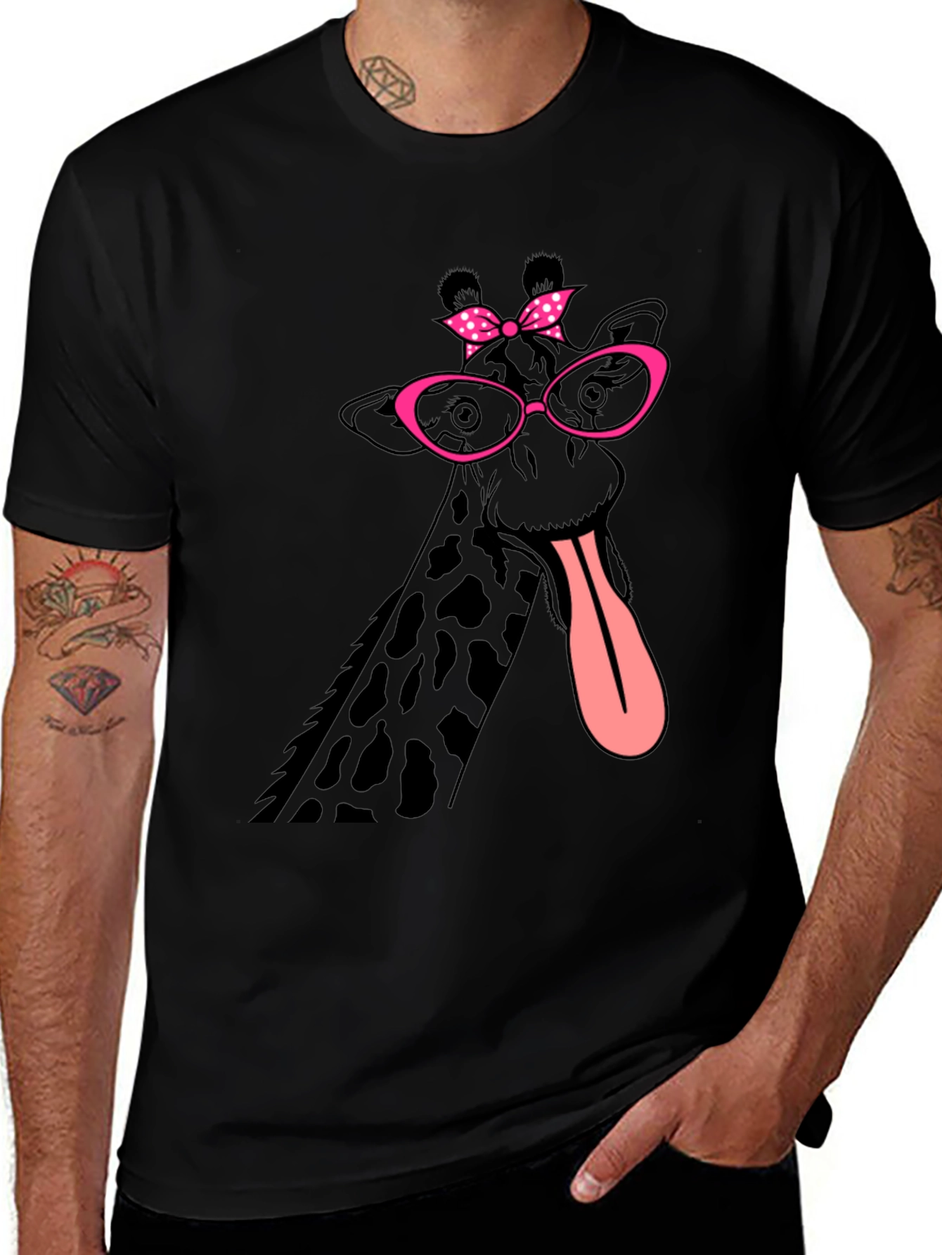 Variant 17 of Giraffe with Glasses Graphic T-Shirt