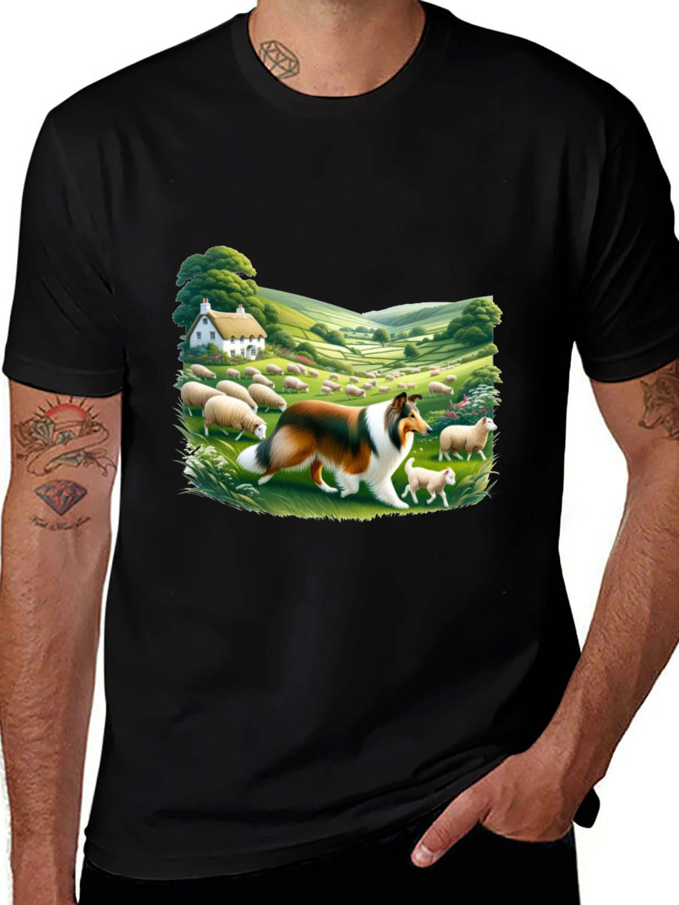 Dog & Sheep Meadow Graphic Tee