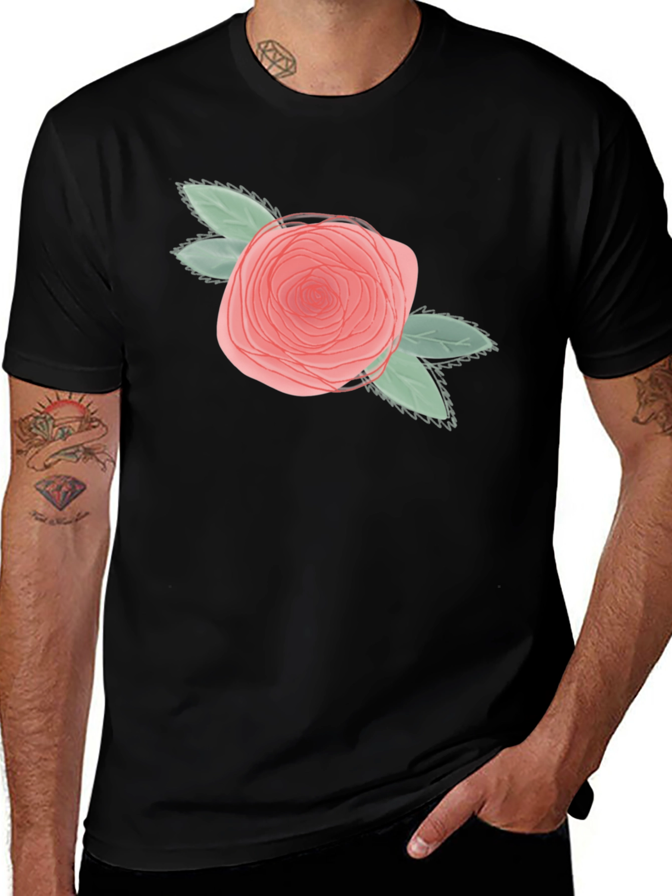 Floral Rose Graphic Tee - Unisex