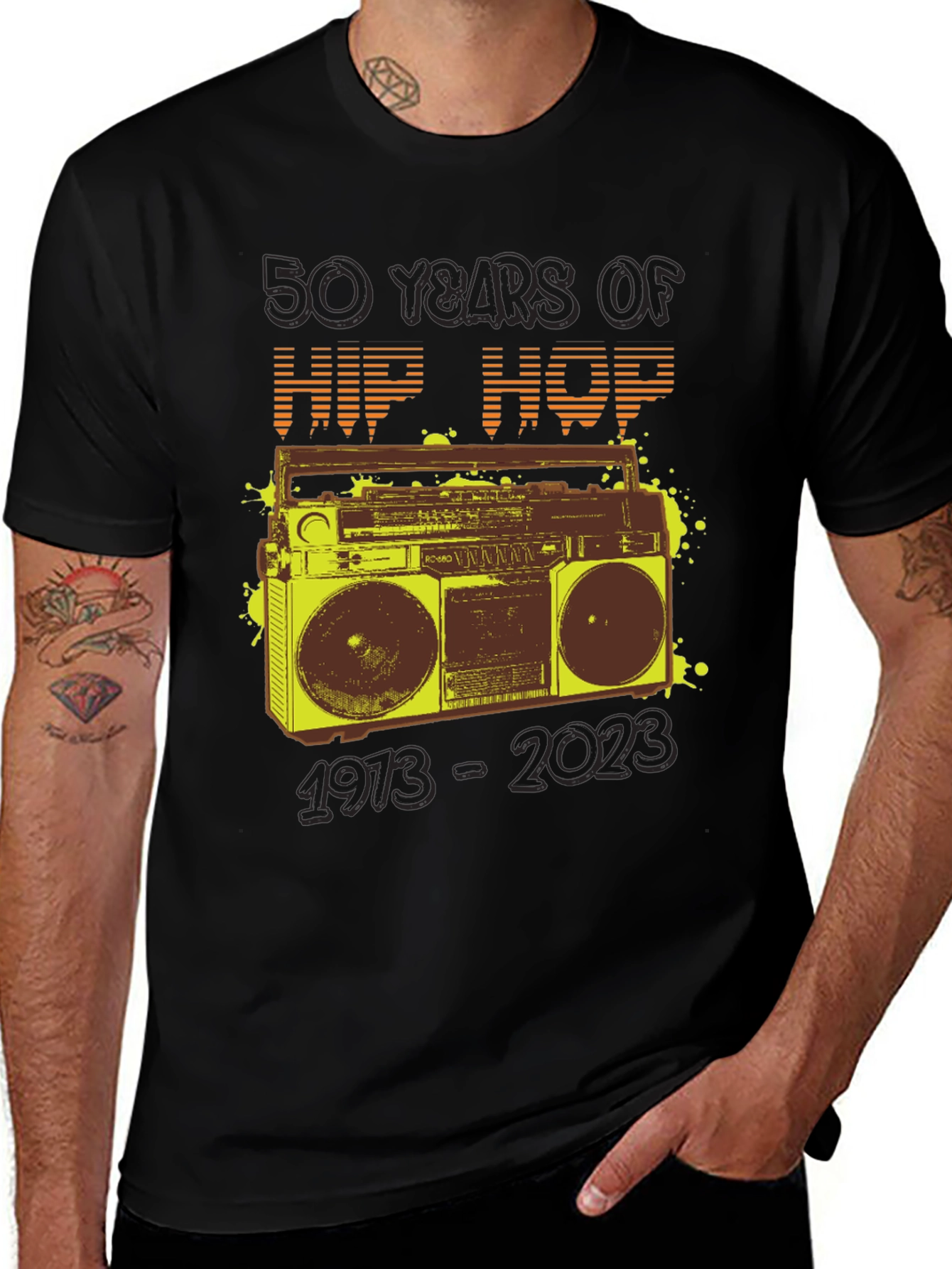 50 Years of Hip Hop Boombox Graphic Tee