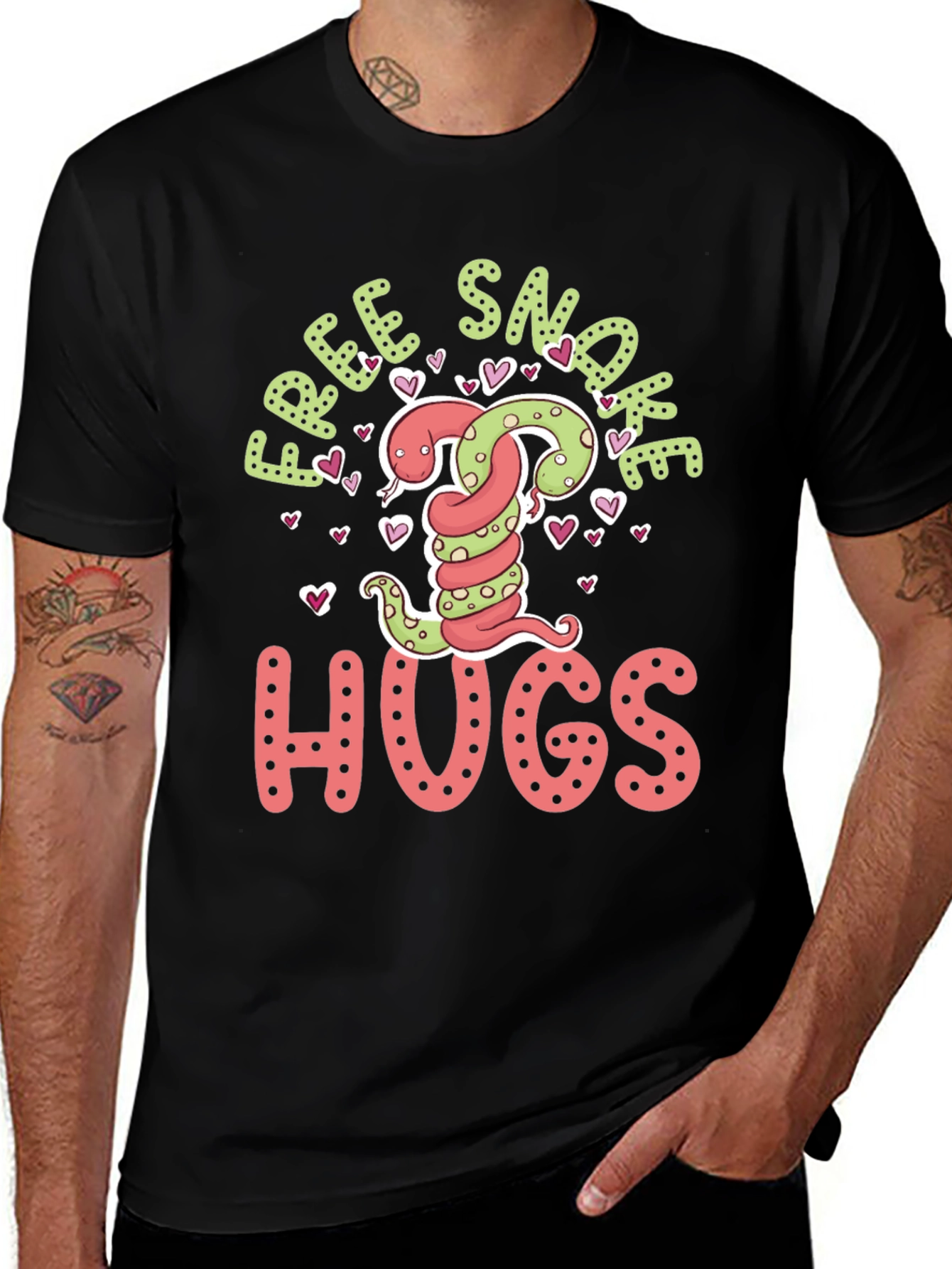 Variant 6 of Free Snake Hugs Tee - Valentine's Day T-Shirt