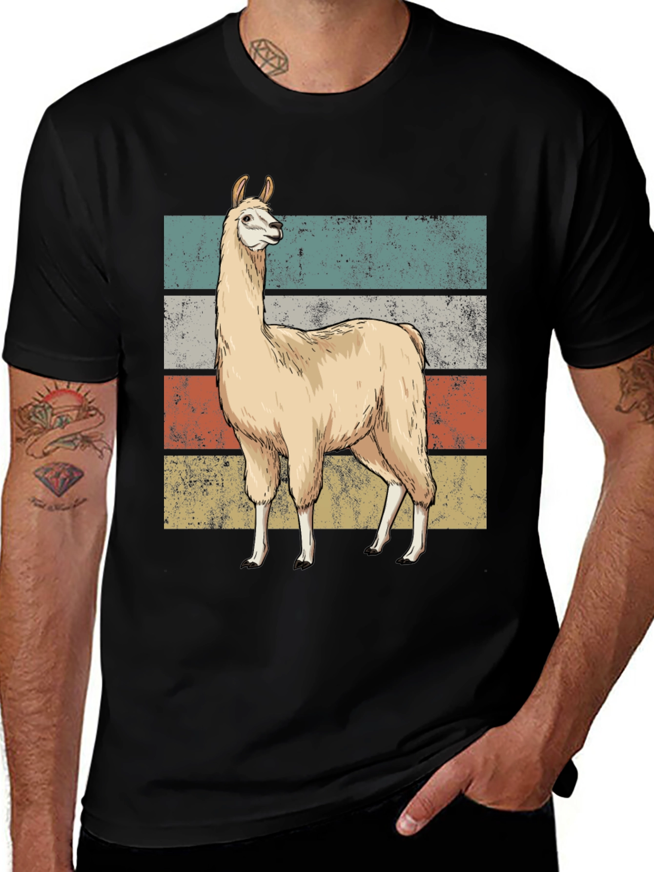 Variant 8 of Retro Llama Graphic Tee - Vintage Style T-Shirt