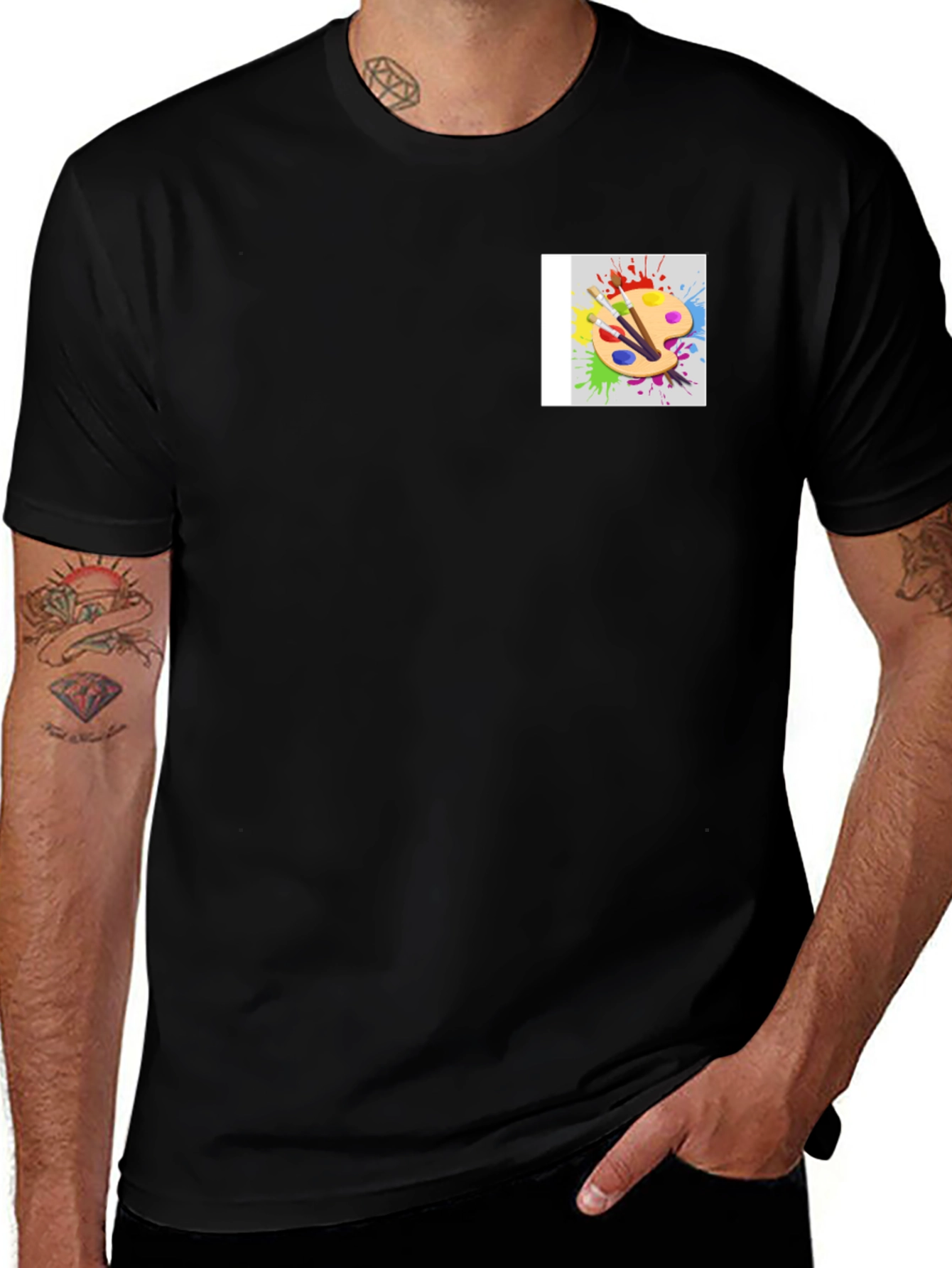 Artist Palette Graphic Black T-Shirt