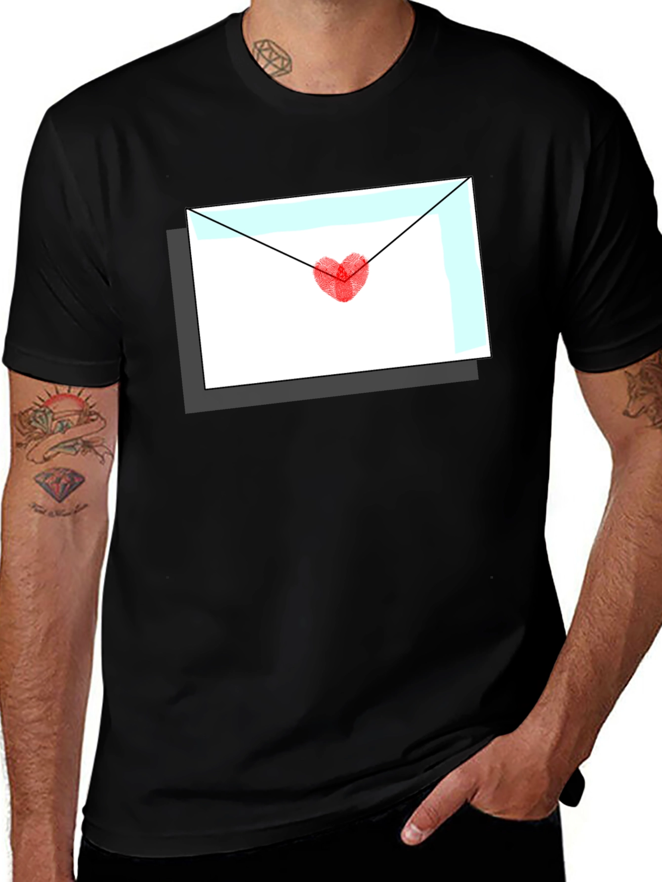 Love Letter Graphic Tee - Heart Envelope T-Shirt