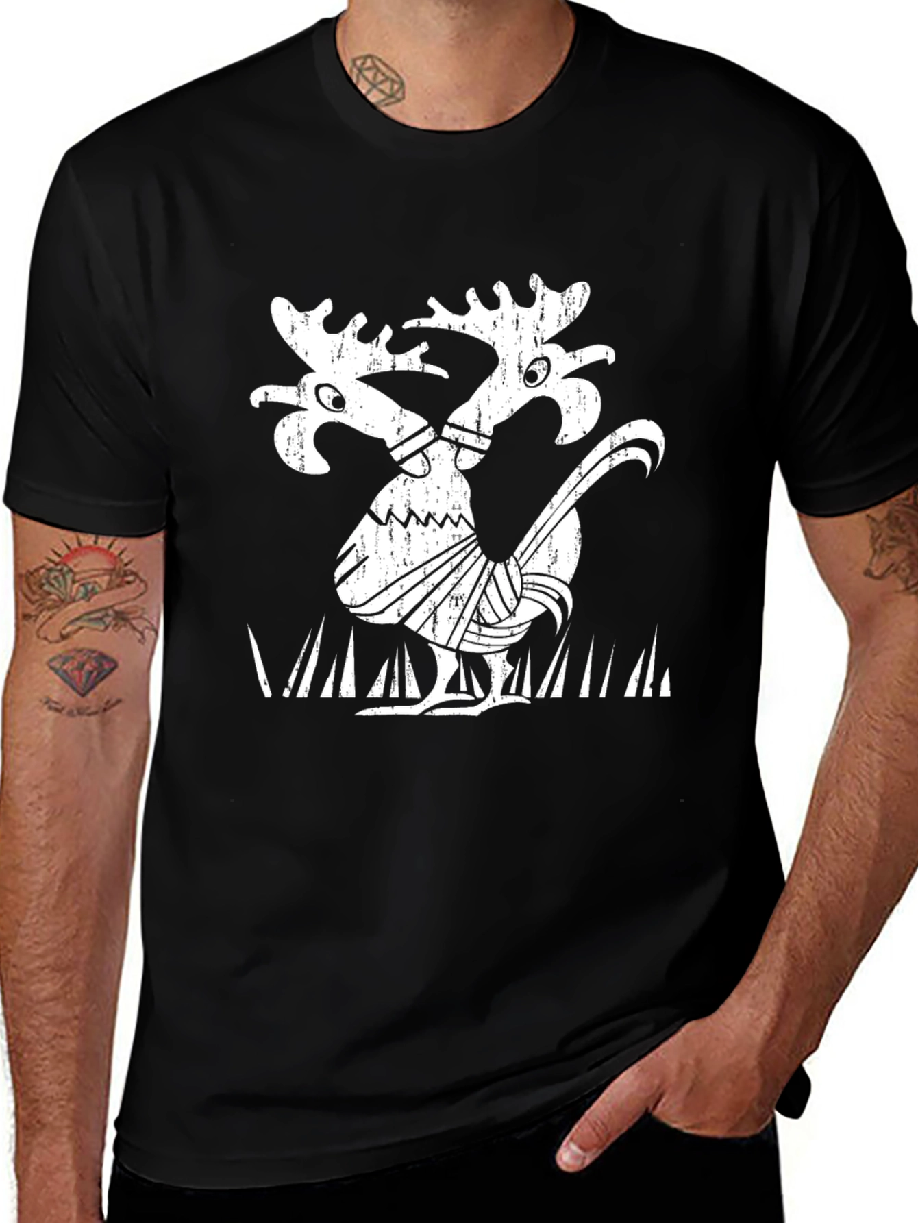 Variant 8 of Moose Rooster Graphic Tee - Quirky Humor Shirt