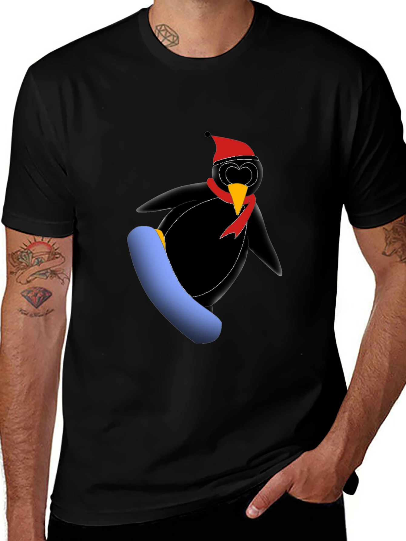 Variant 19 of Penguin Snowboarder T-Shirt - Fun Winter Apparel