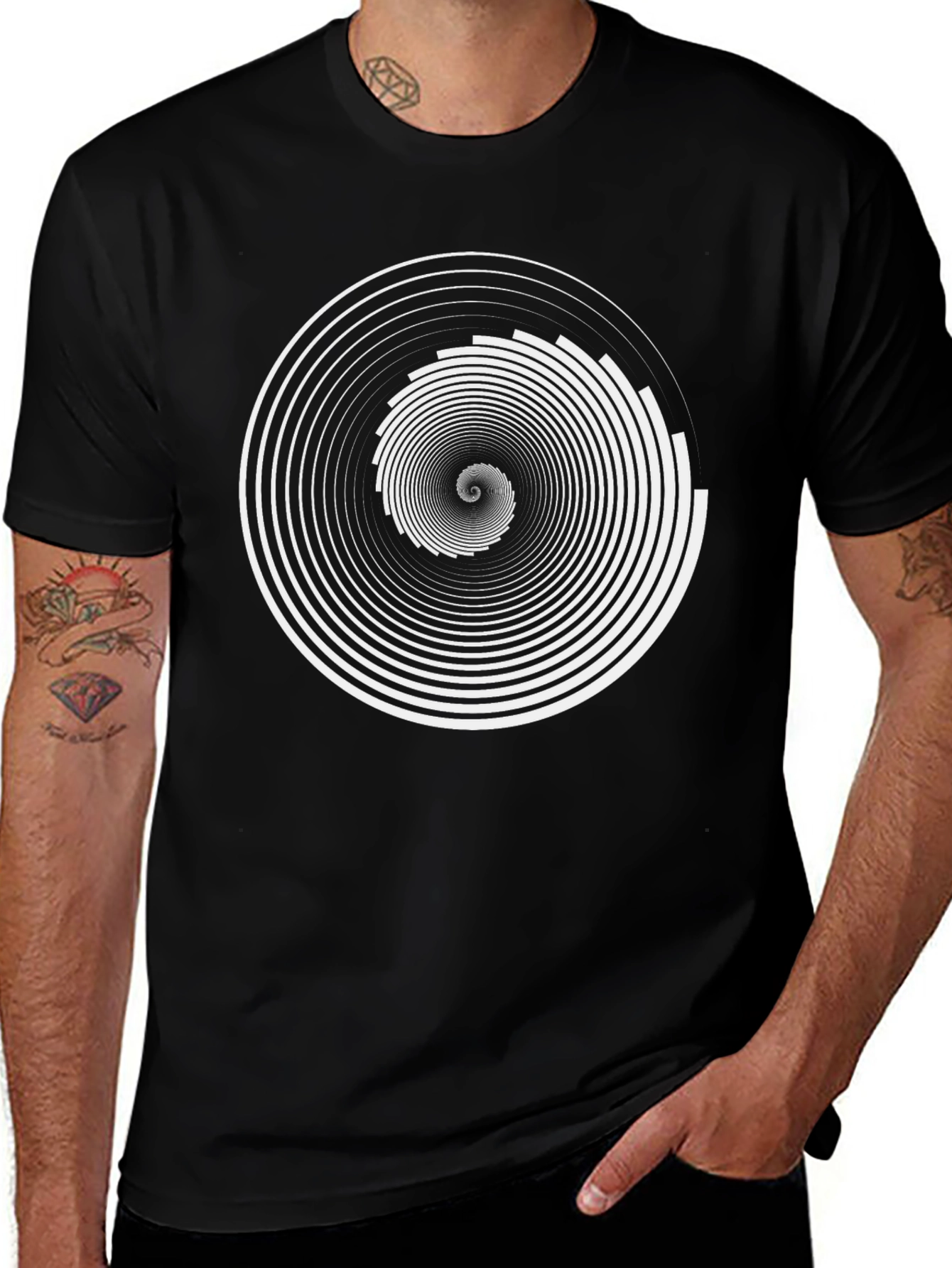 Variant 13 of Optical Illusion Spiral Graphic T-Shirt
