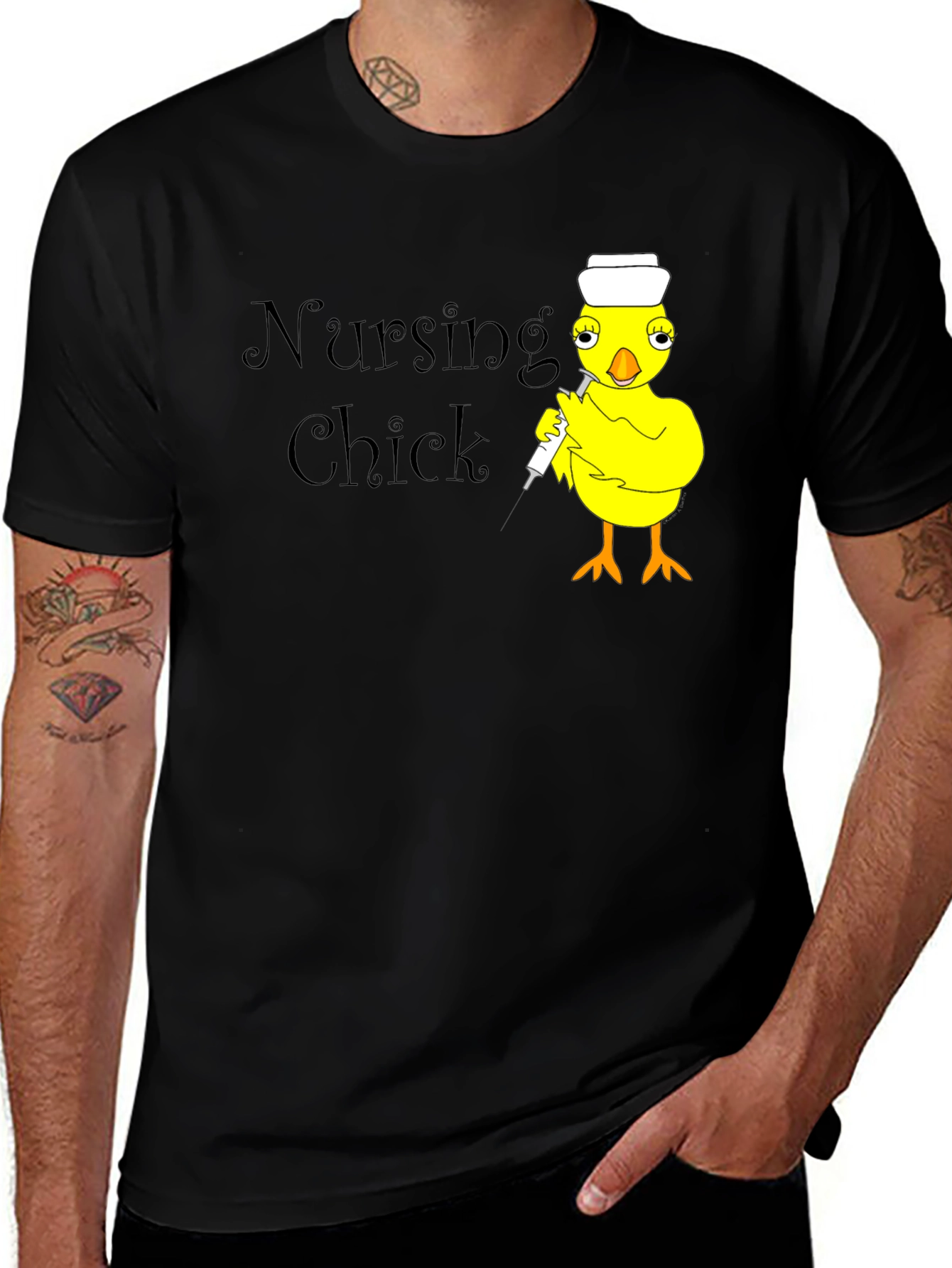 Variant 13 of Nursing Chick Graphic Tee - Novelty T-Shirt