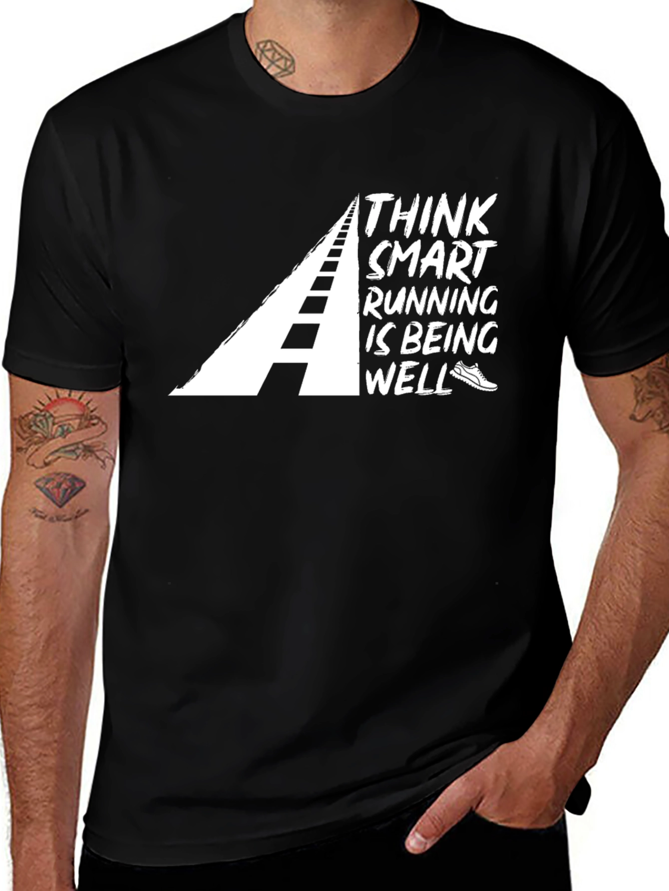 Variant 5 of Think Smart Running T-Shirt - Black