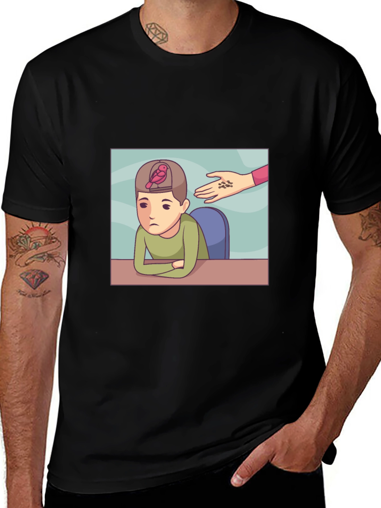Variant 6 of Brain Cage T-Shirt - Quirky Graphic Tee