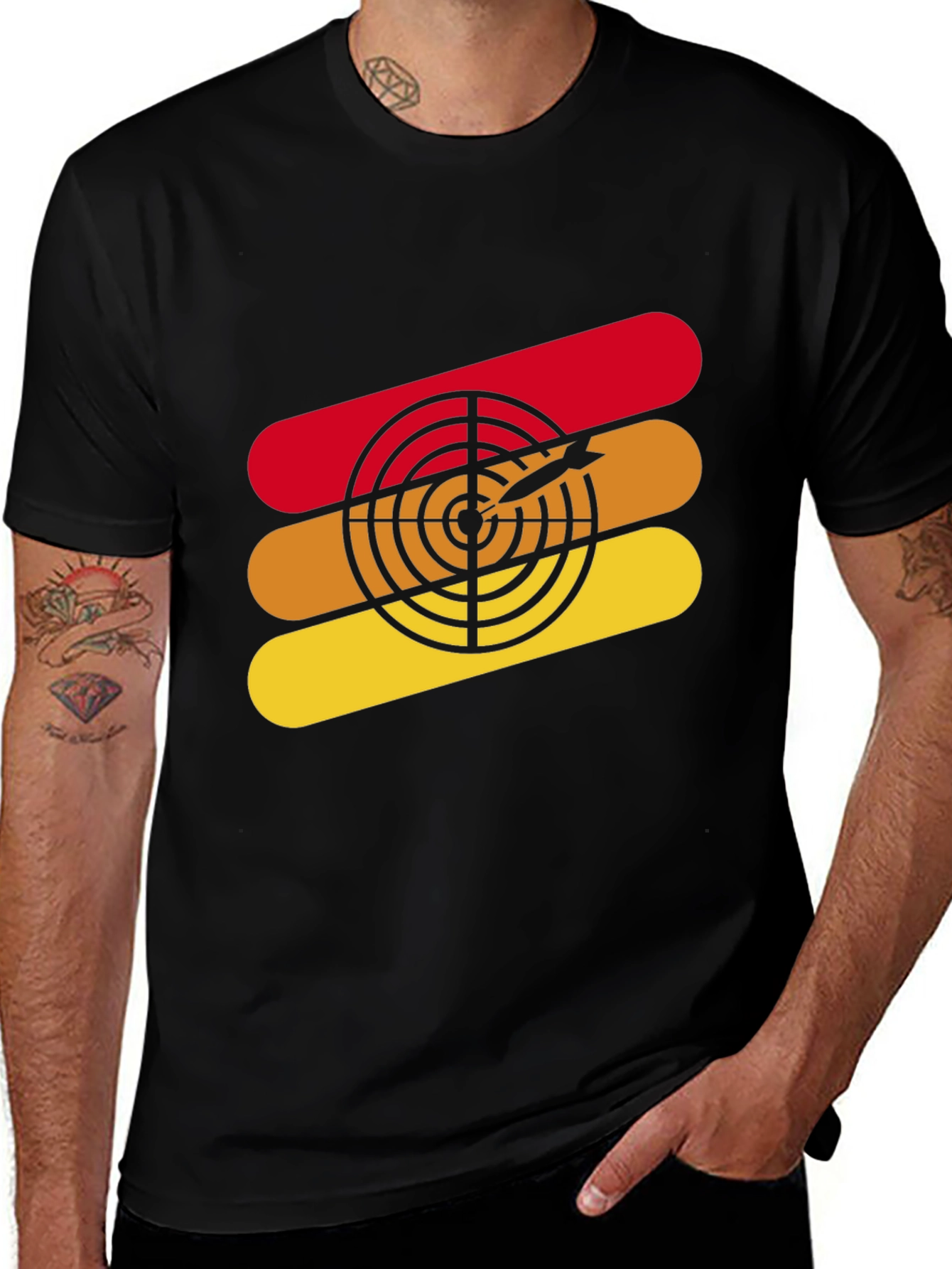Variant 28 of Retro Target Graphic Tee - Black