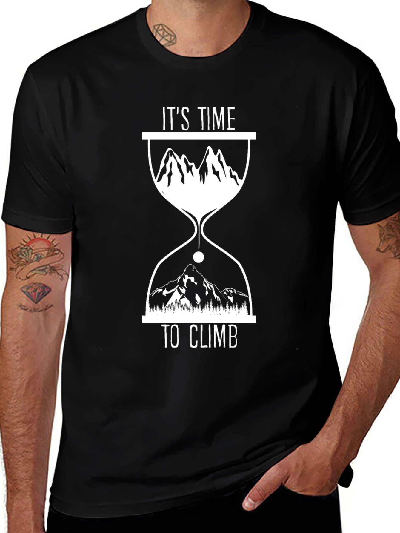Variant 5 of It's Time to Climb Graphic T-Shirt - Mountain Hourglass Tee