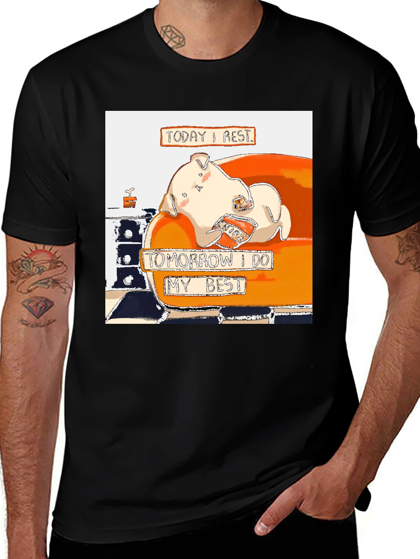 Rest Today T-Shirt: Lazy Dog Design