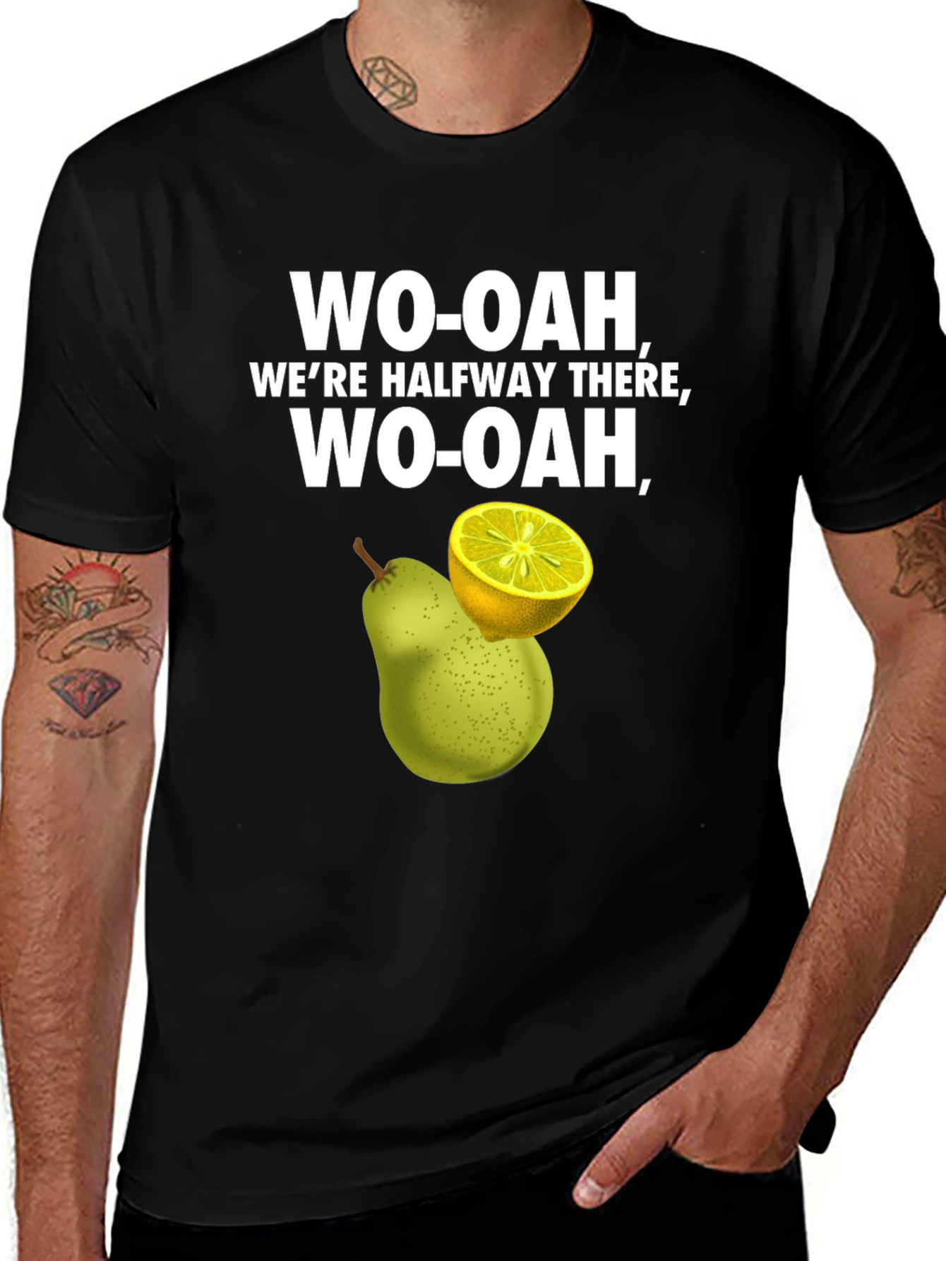Variant 14 of WO-OAH Halfway There T-Shirt, Pear and Lemon Graphic Tee