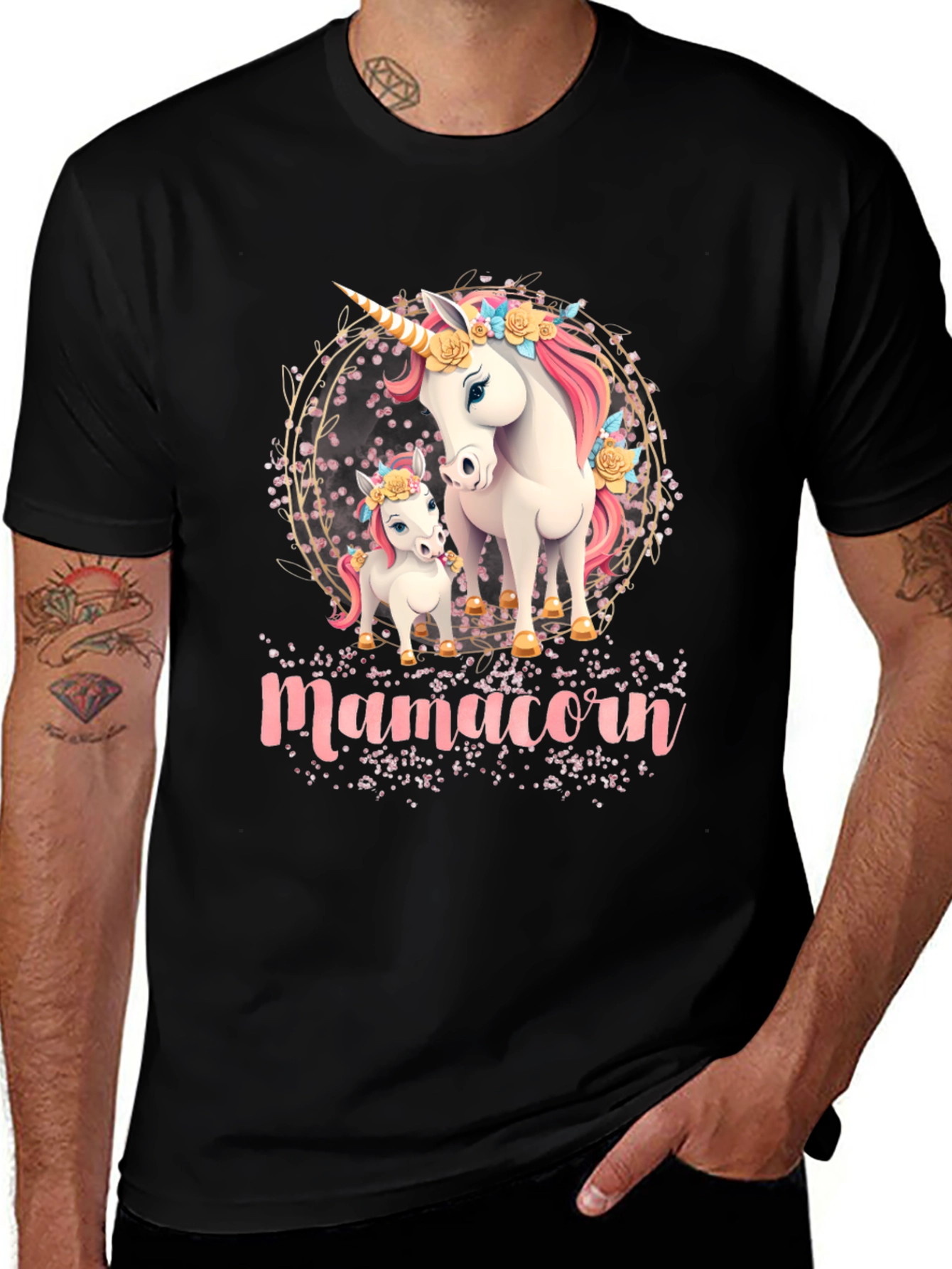 Variant 15 of Mamacorn Graphic Tee - Unicorn Mother & Baby