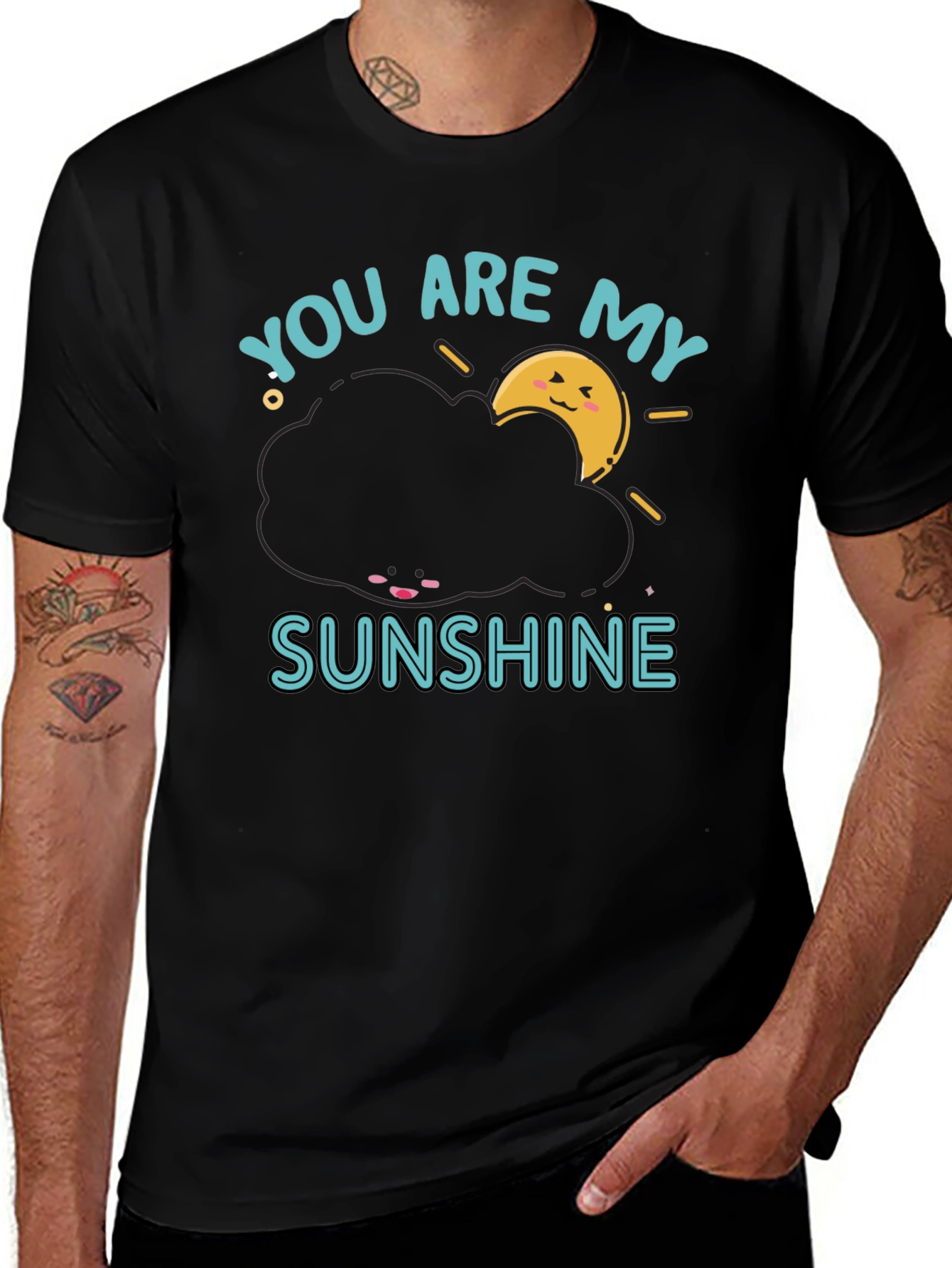 Variant 5 of You Are My Sunshine Graphic Tee - Cute Cloud Design