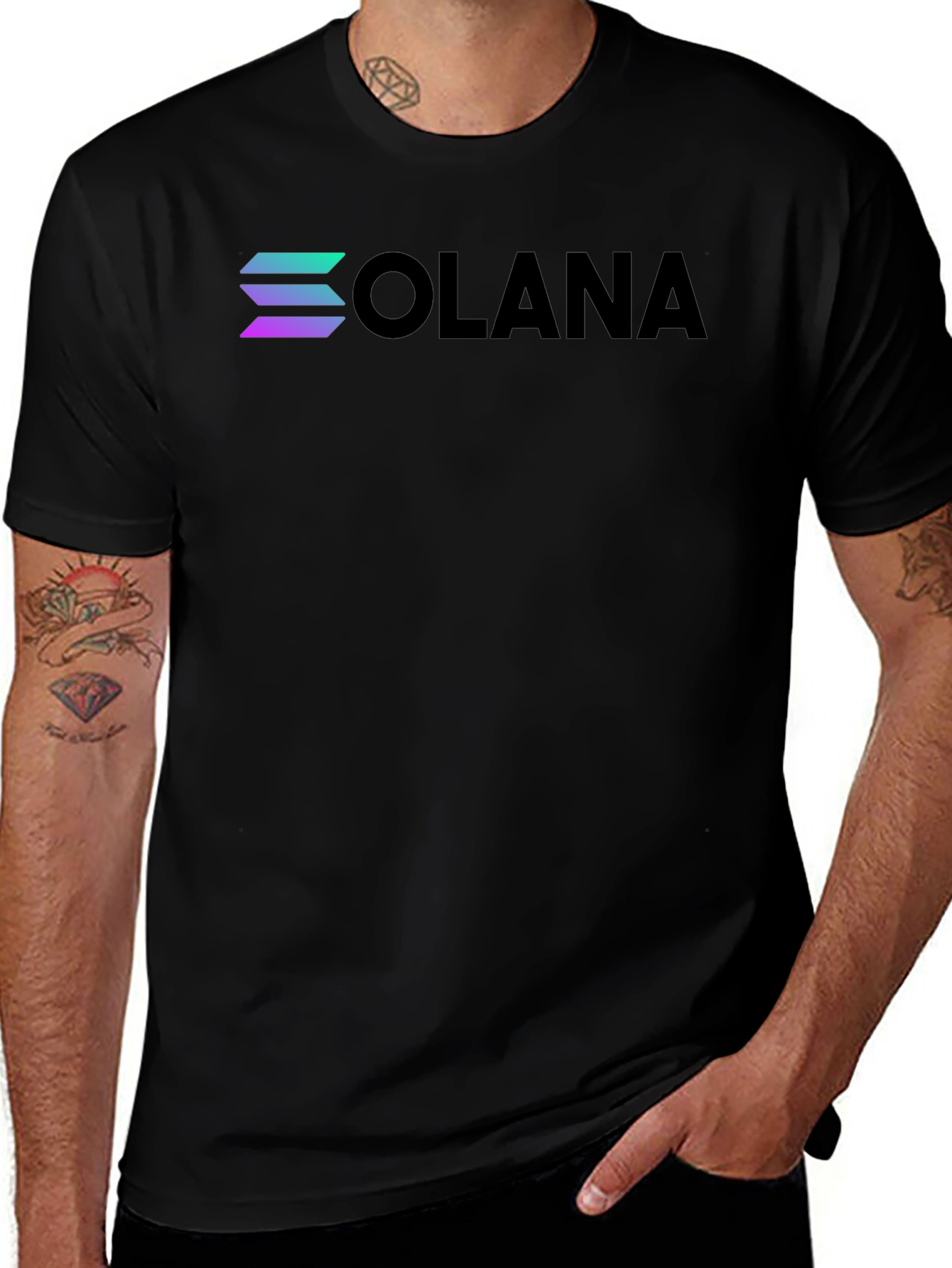 Variant 30 of Solana Crypto Black T-Shirt