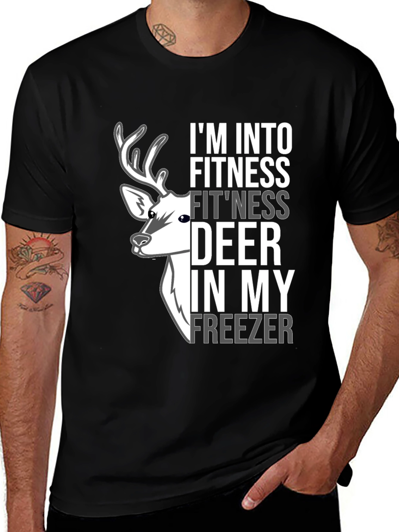 Variant 10 of Fitness Deer Freezer Novelty Graphic Tee