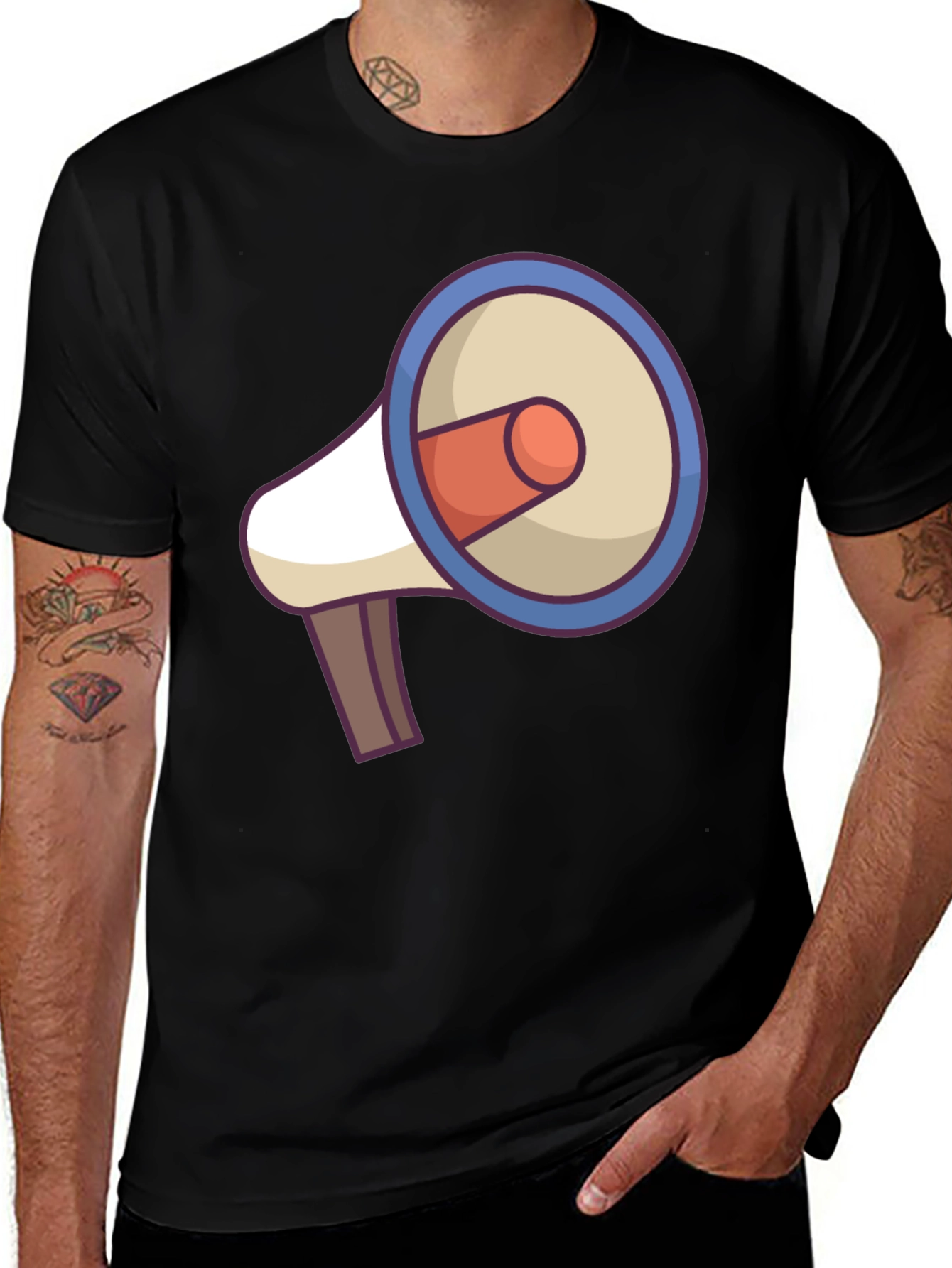Variant 2 of Megaphone Graphic Tee - Black