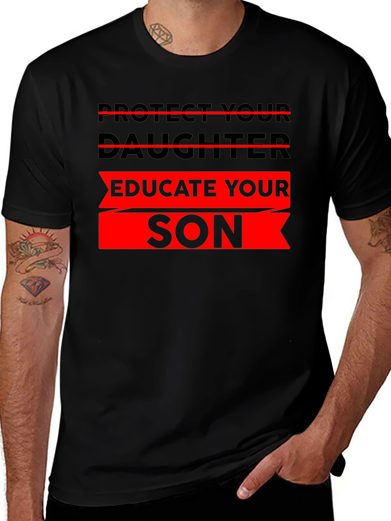 Variant 14 of Protect Daughter, Educate Son Black T-Shirt