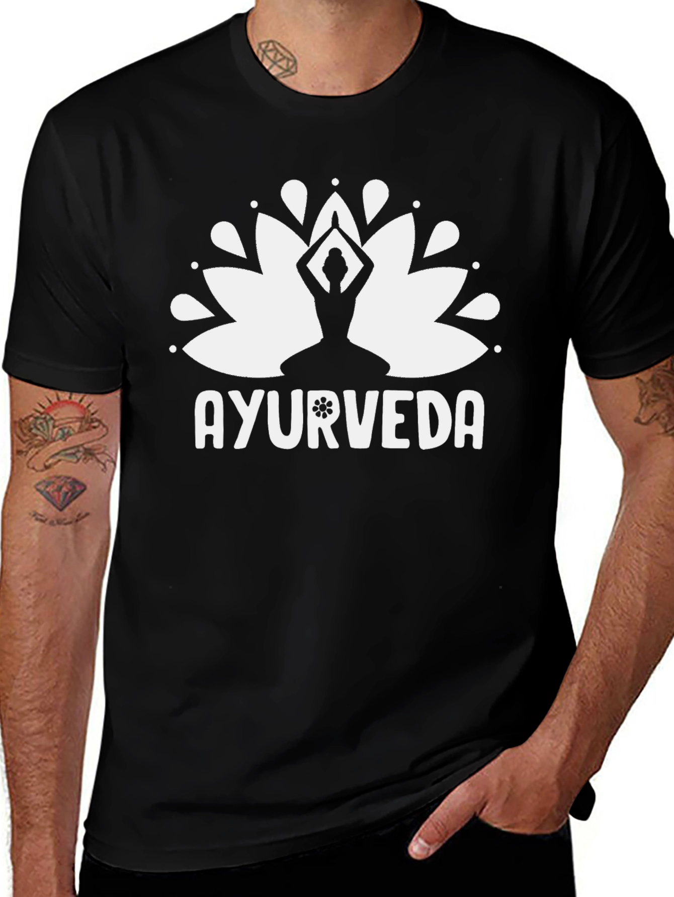 Ayurveda Lotus T-Shirt - Yoga & Wellness