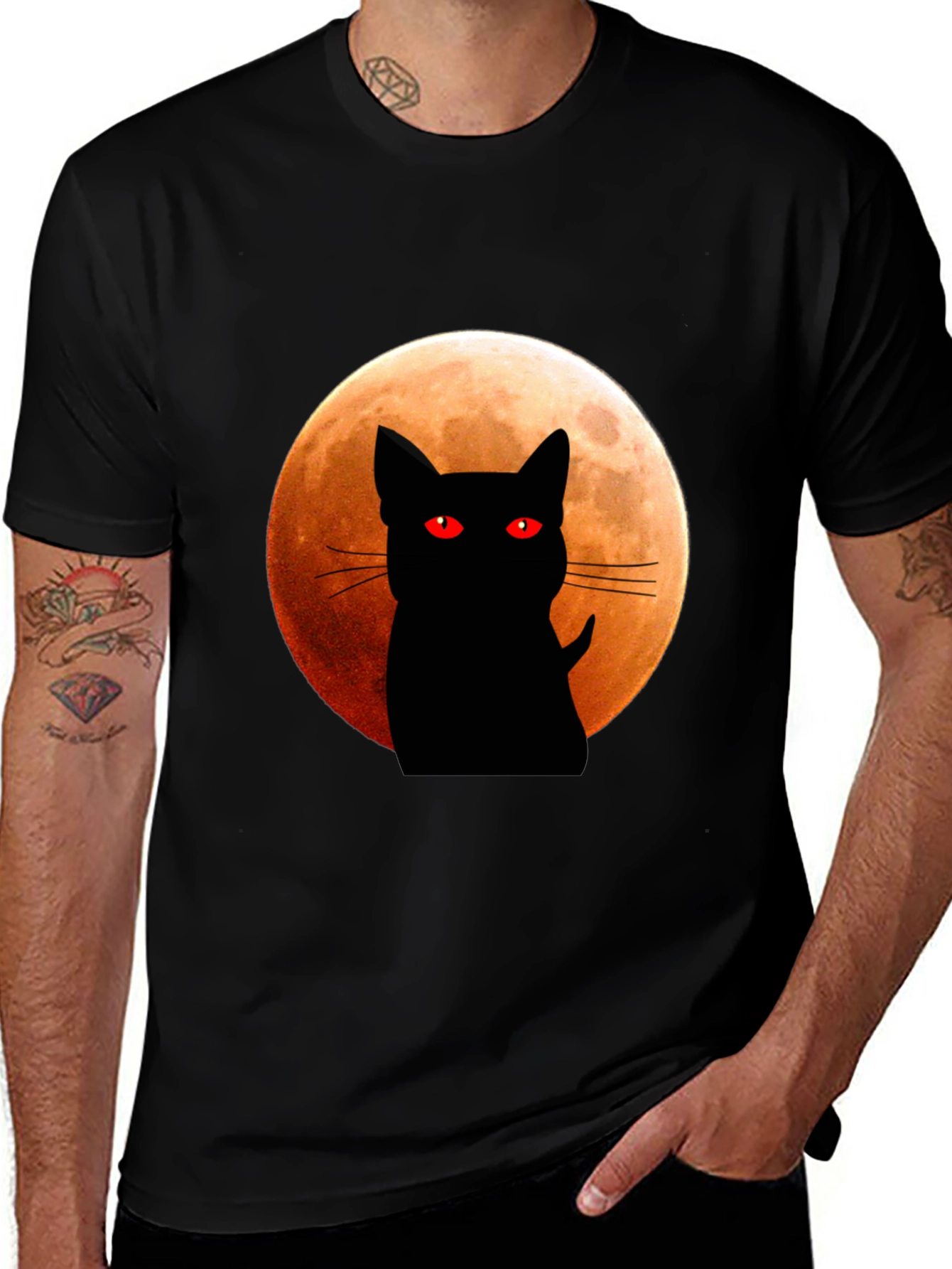 Variant 22 of Black Cat Moon T-Shirt