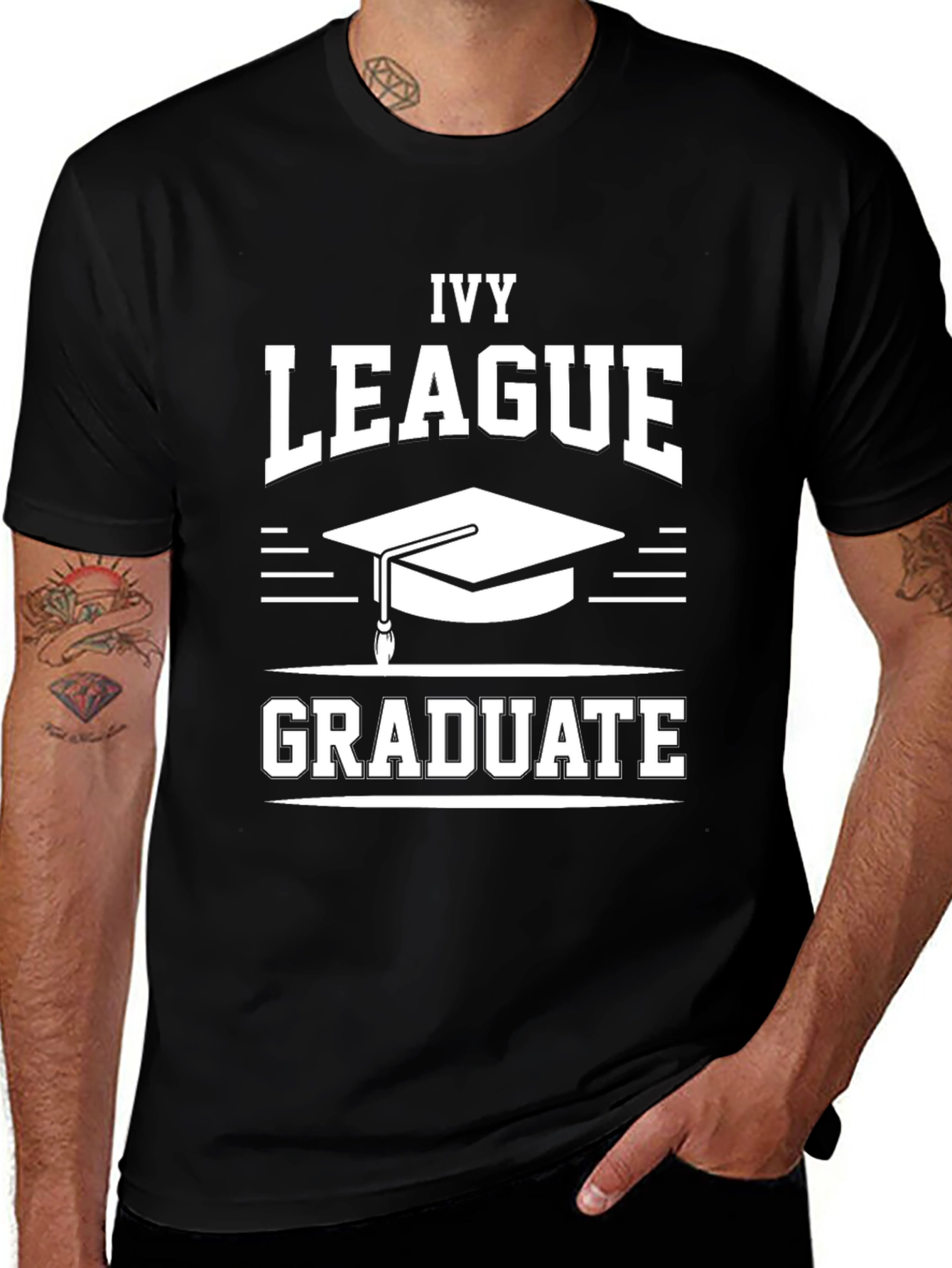 Variant 11 of Ivy League Graduate Black T-Shirt