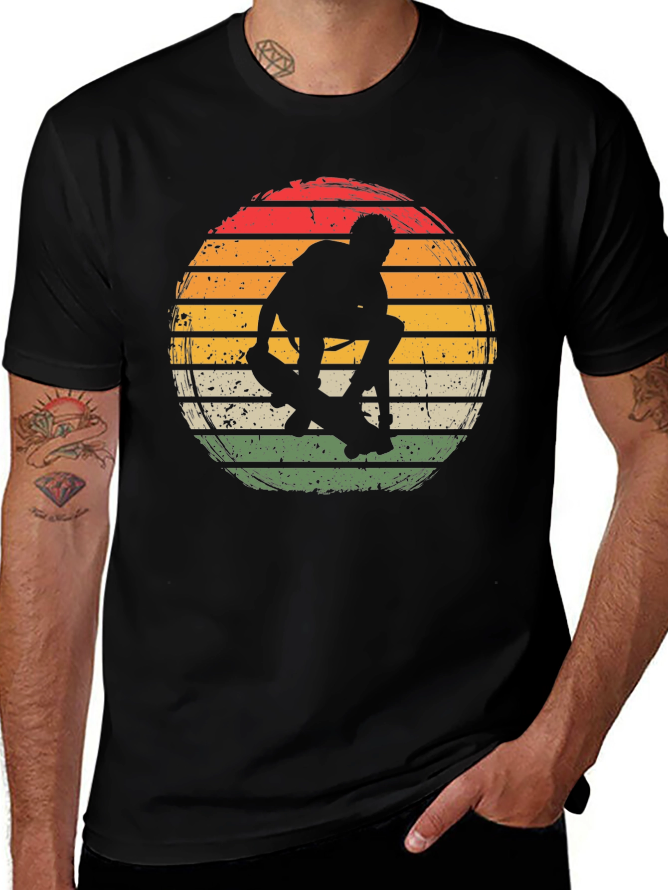 Variant 27 of Retro Skateboarder Sunset Graphic Tee