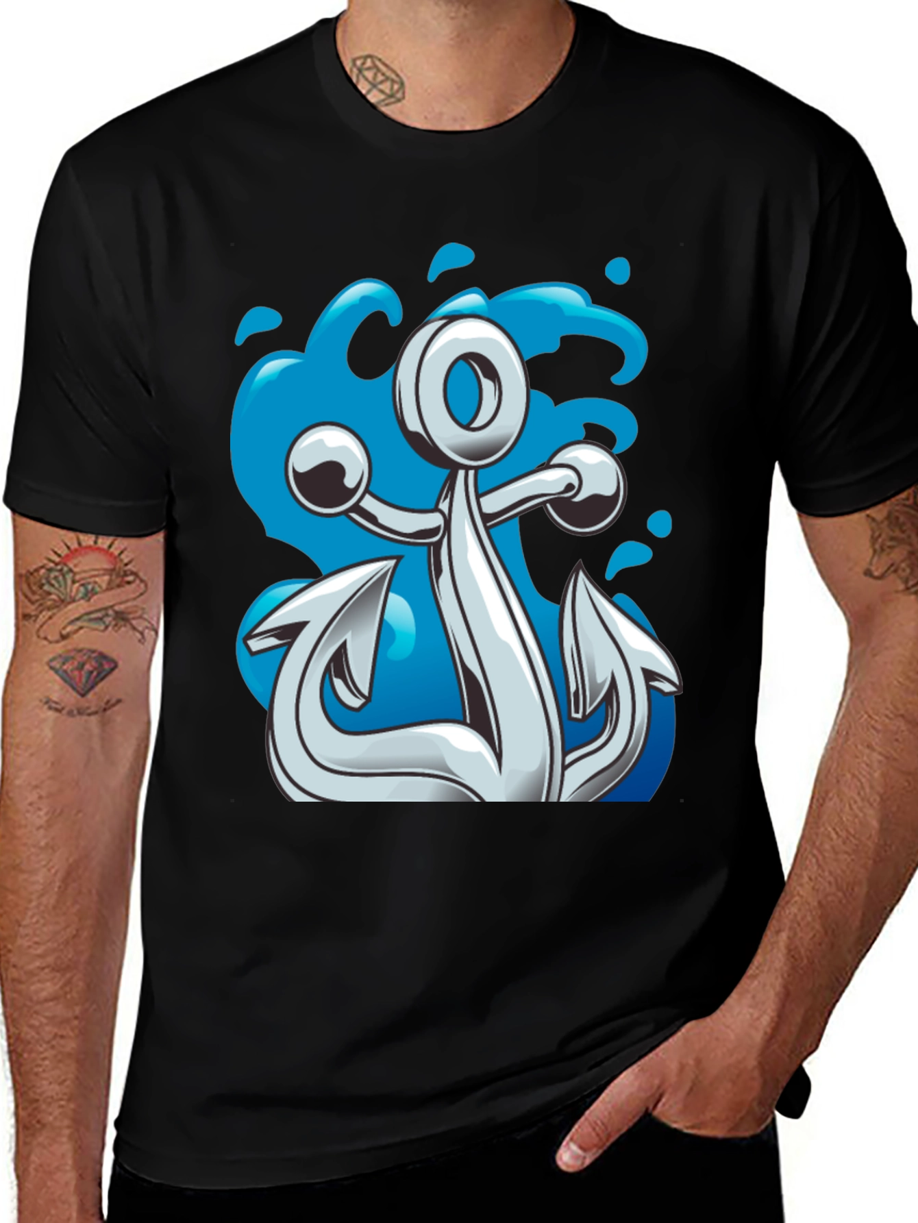 Variant 21 of Anchor Graphic T-Shirt - Nautical Design