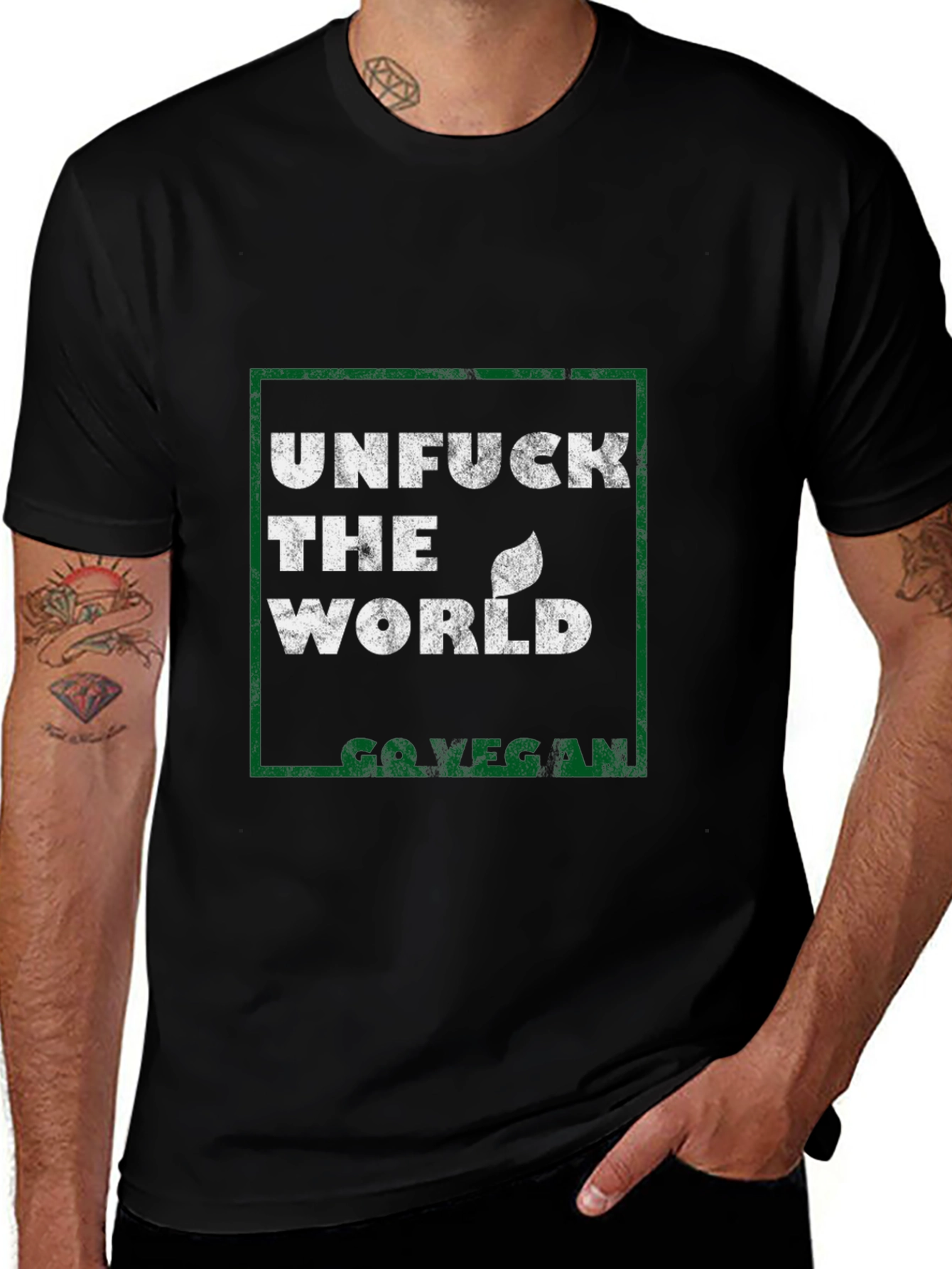 Variant 10 of Unf*ck The World Go Vegan Graphic Tee