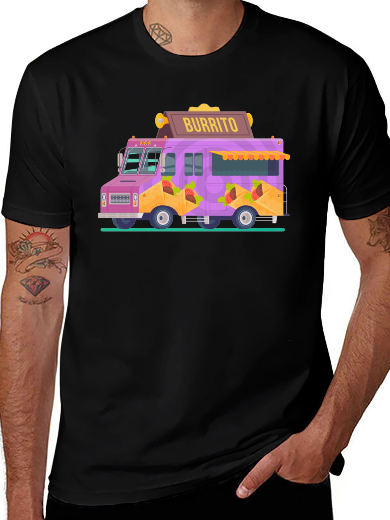 Variant 17 of Burrito Truck Graphic T-Shirt - Foodie Apparel