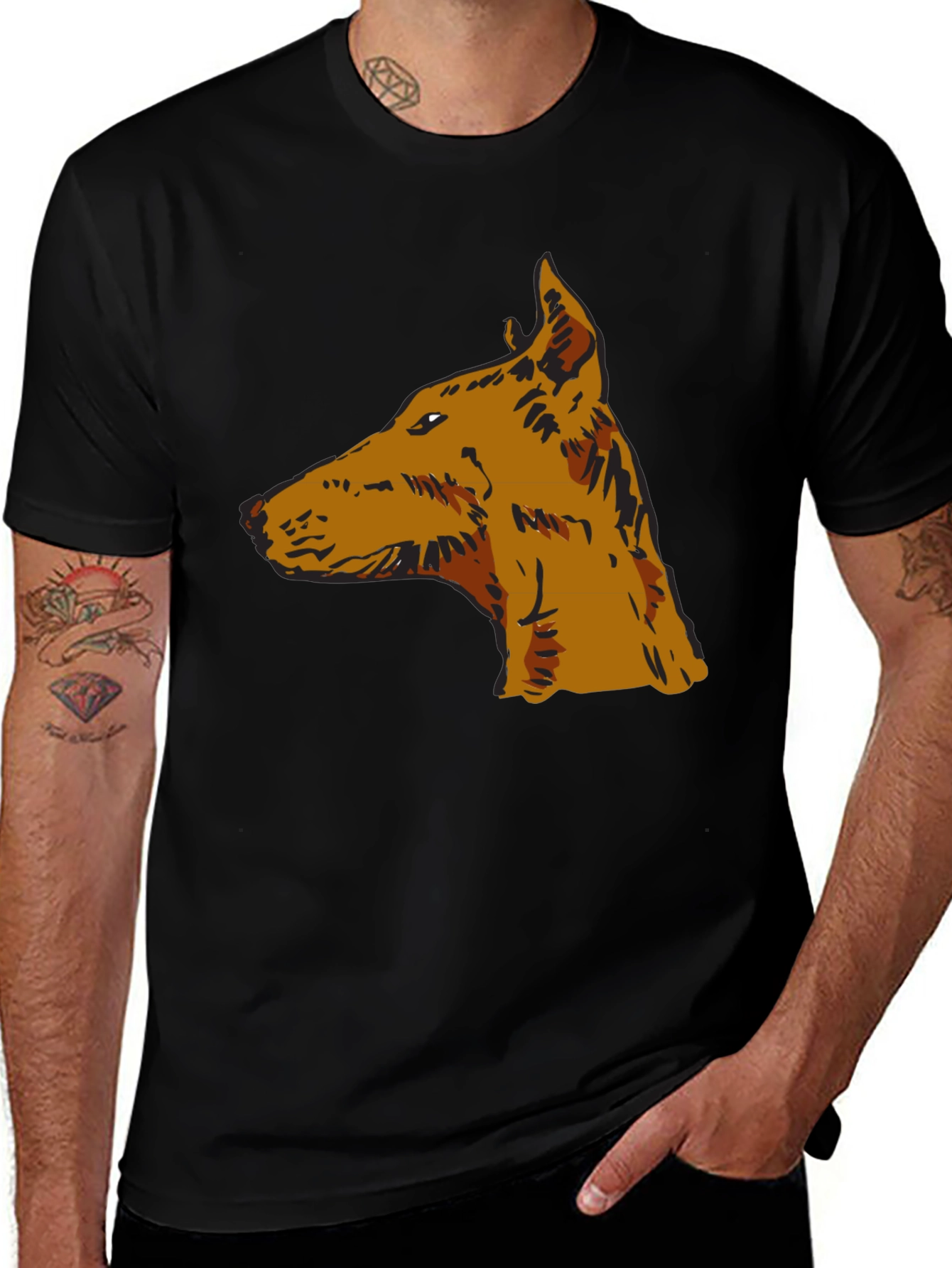 Variant 20 of Dog Breed Graphic Tee - Stylish Men's Black T-Shirt