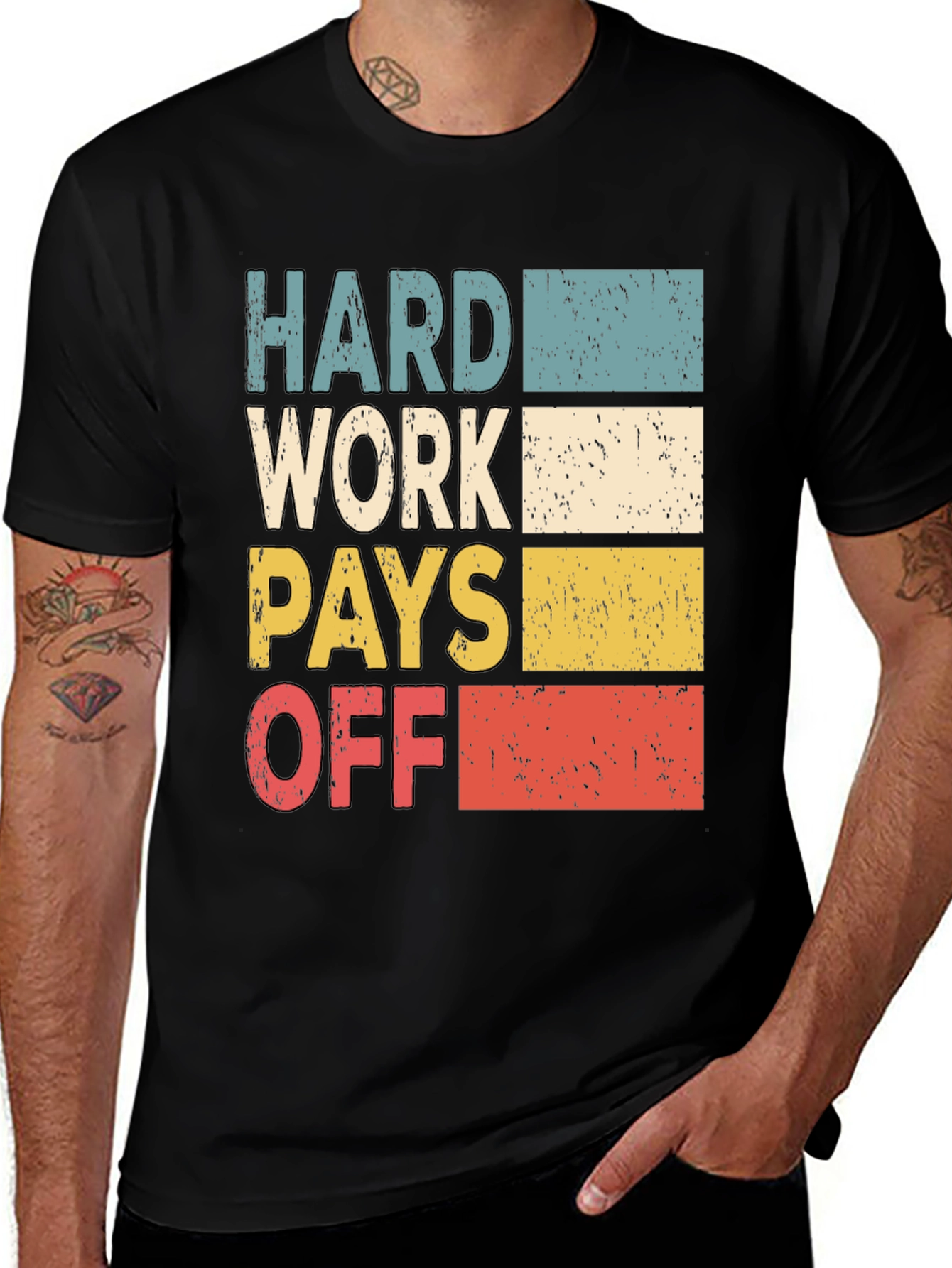 Variant 19 of Retro Hard Work Pays Off Graphic T-Shirt