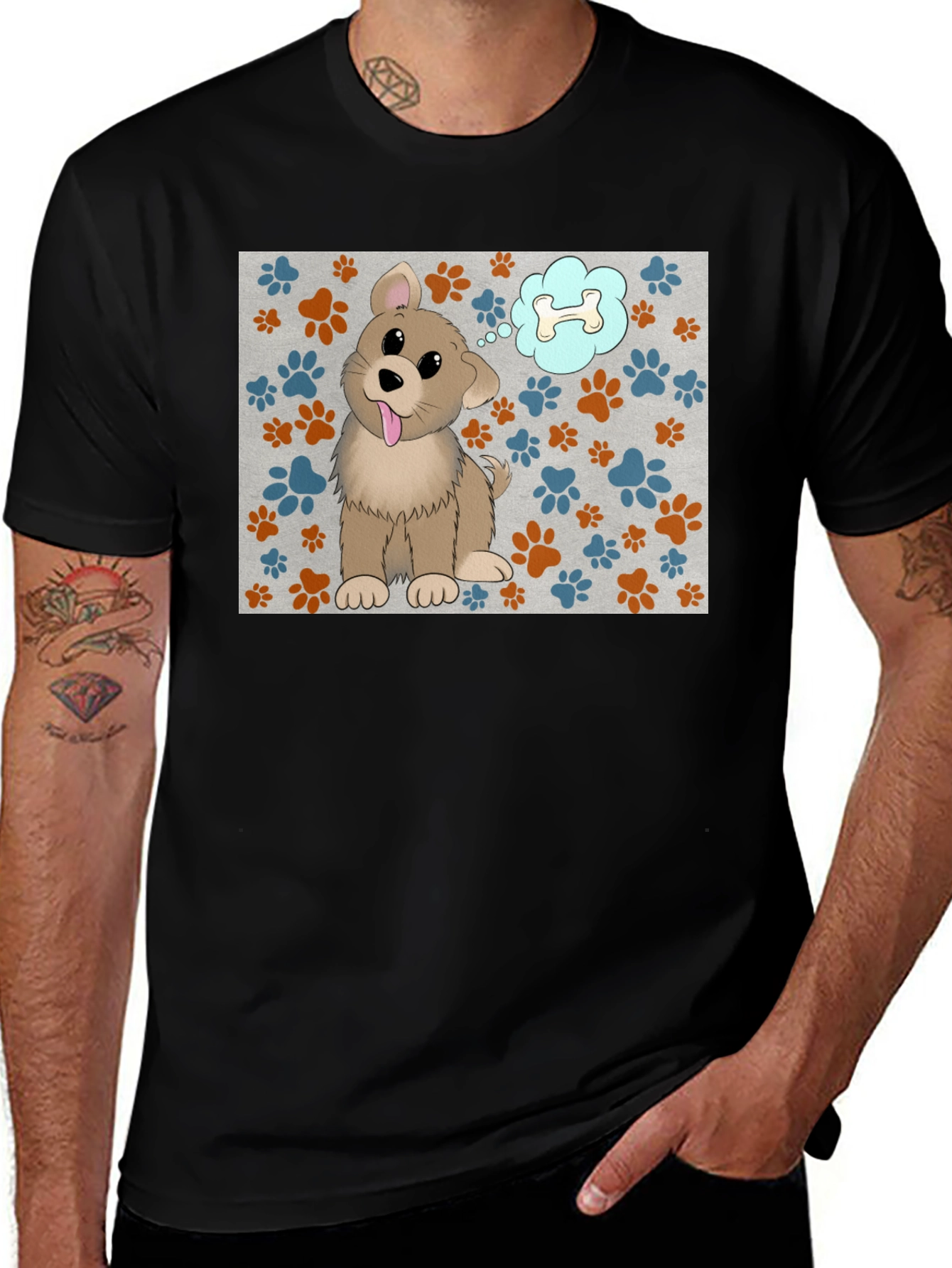 Variant 14 of Dog Bone Dream T-Shirt - Cartoon Pet Graphic Tee