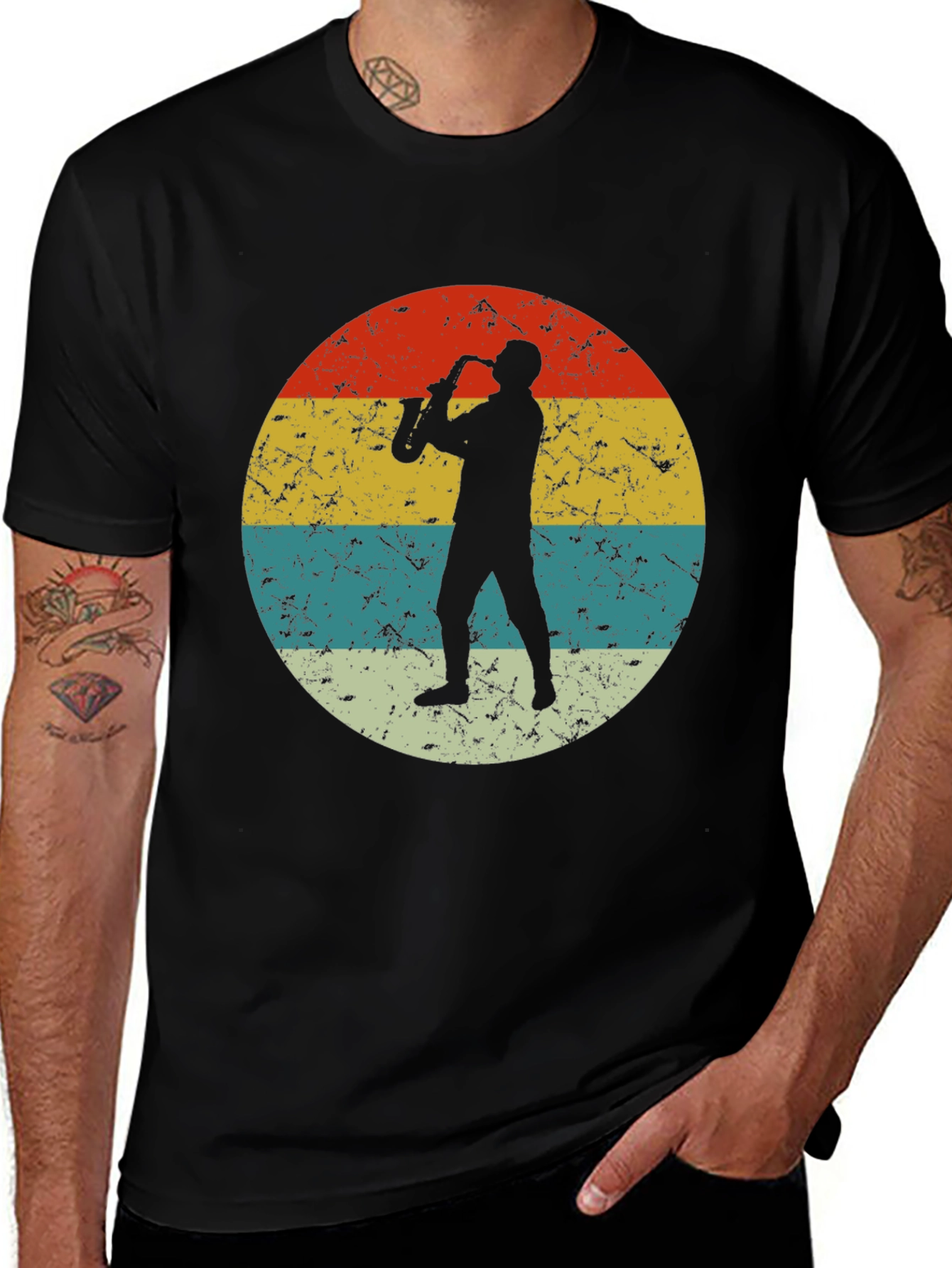 Vintage Saxophone Player Graphic T-Shirt