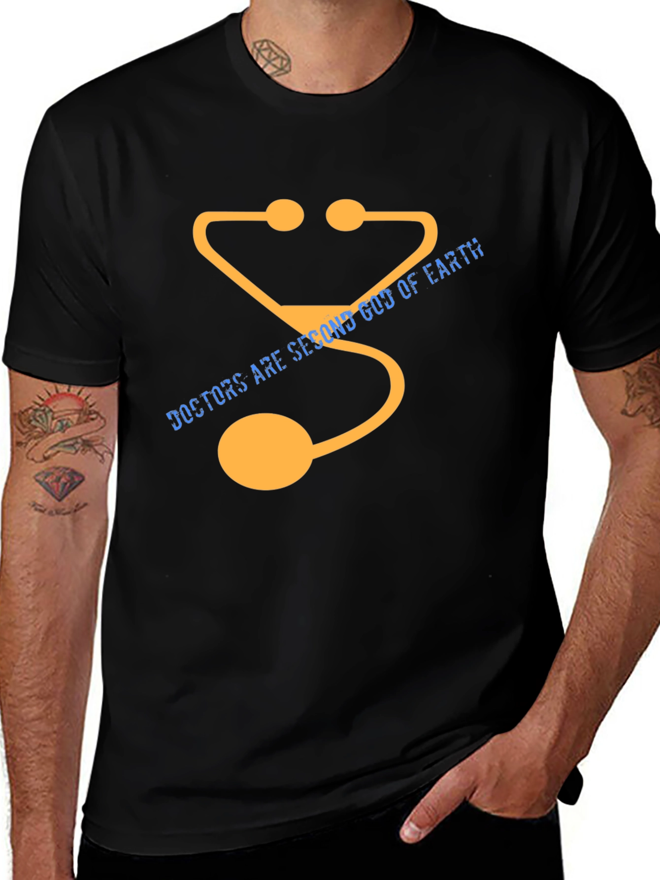 Variant 5 of Doctor Second God T-Shirt - Black Crew Neck Cotton Tee