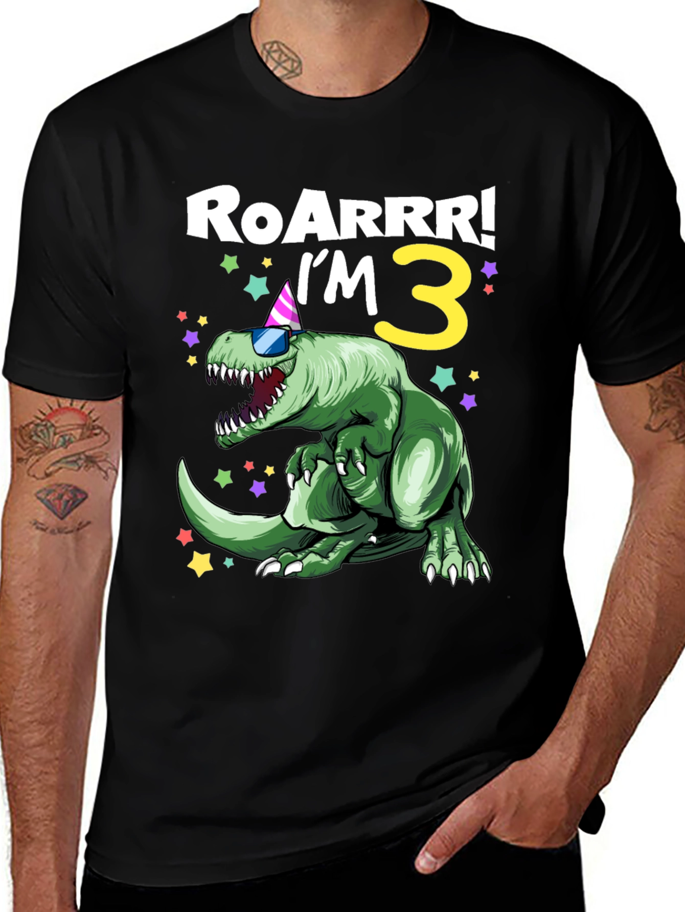 Roarrr! I'm 3 Dinosaur Birthday Shirt