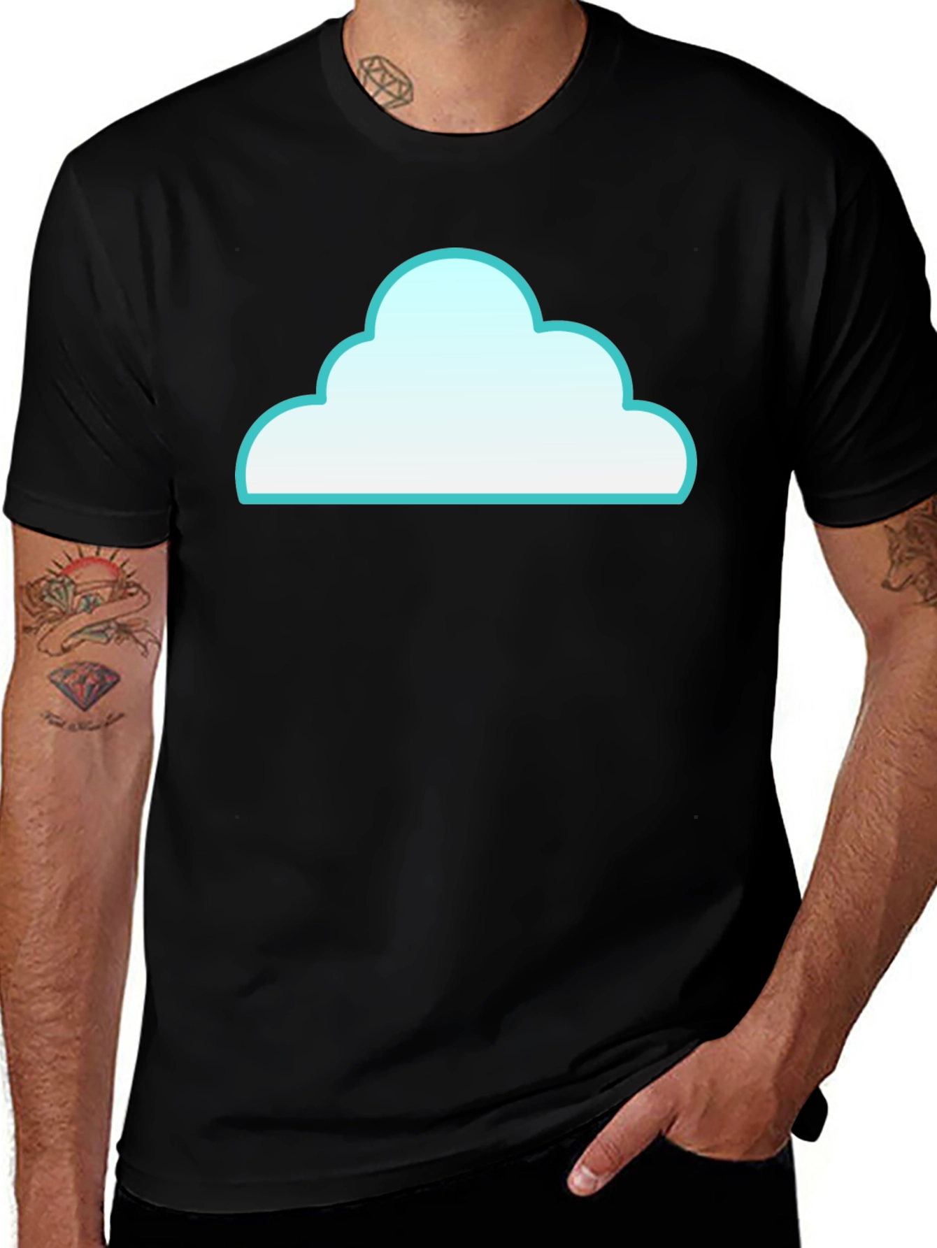 Variant 14 of Cloud Graphic Black T-Shirt