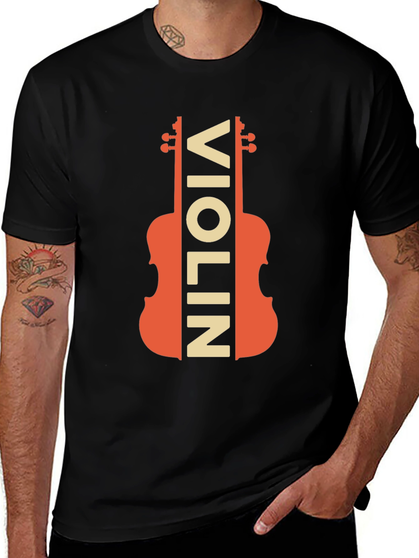 Black Violin Graphic Tee - Musician's Novelty T-Shirt main image