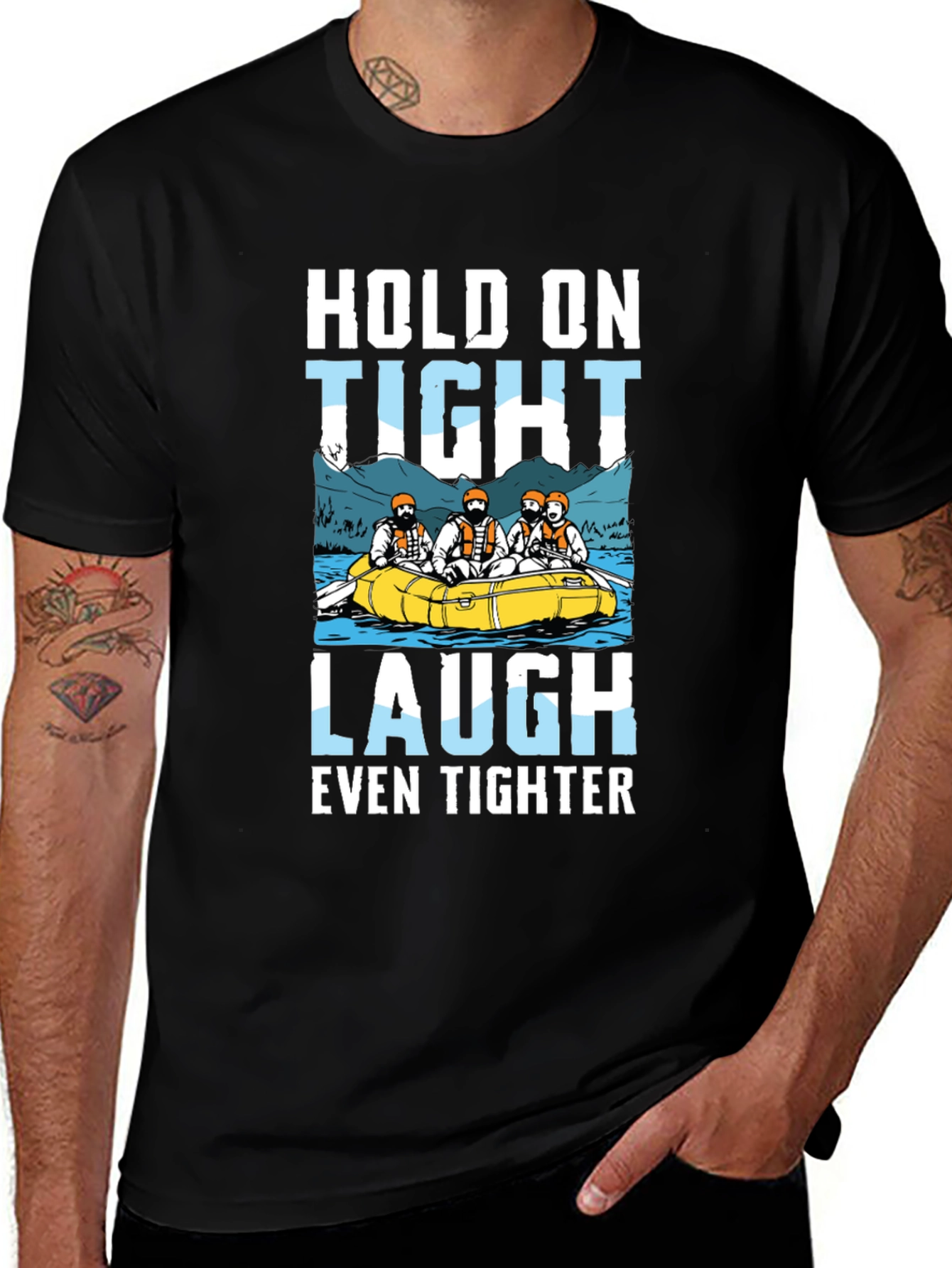 Variant 5 of Hold On Tight Rafting Graphic Tee