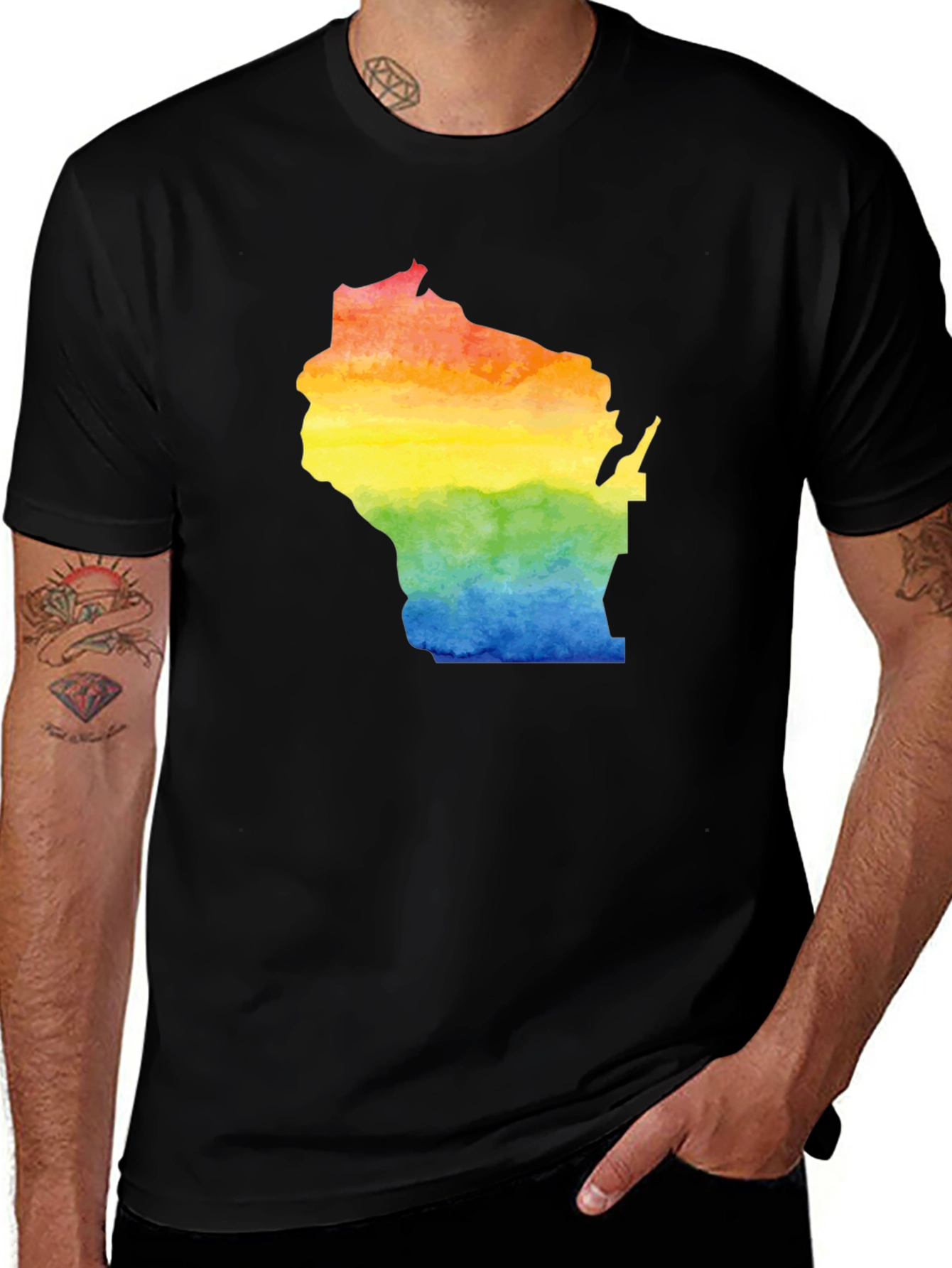 Wisconsin Pride T-Shirt - Rainbow State Graphic Tee