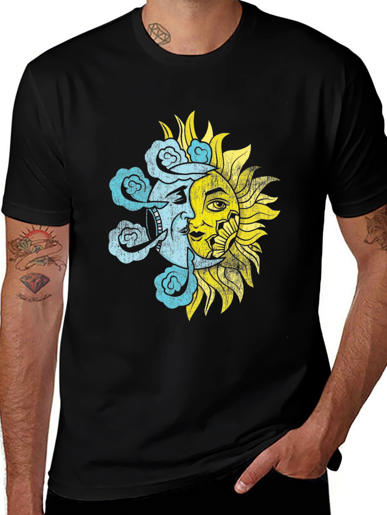 Variant 22 of Celestial Sun & Moon Graphic T-Shirt