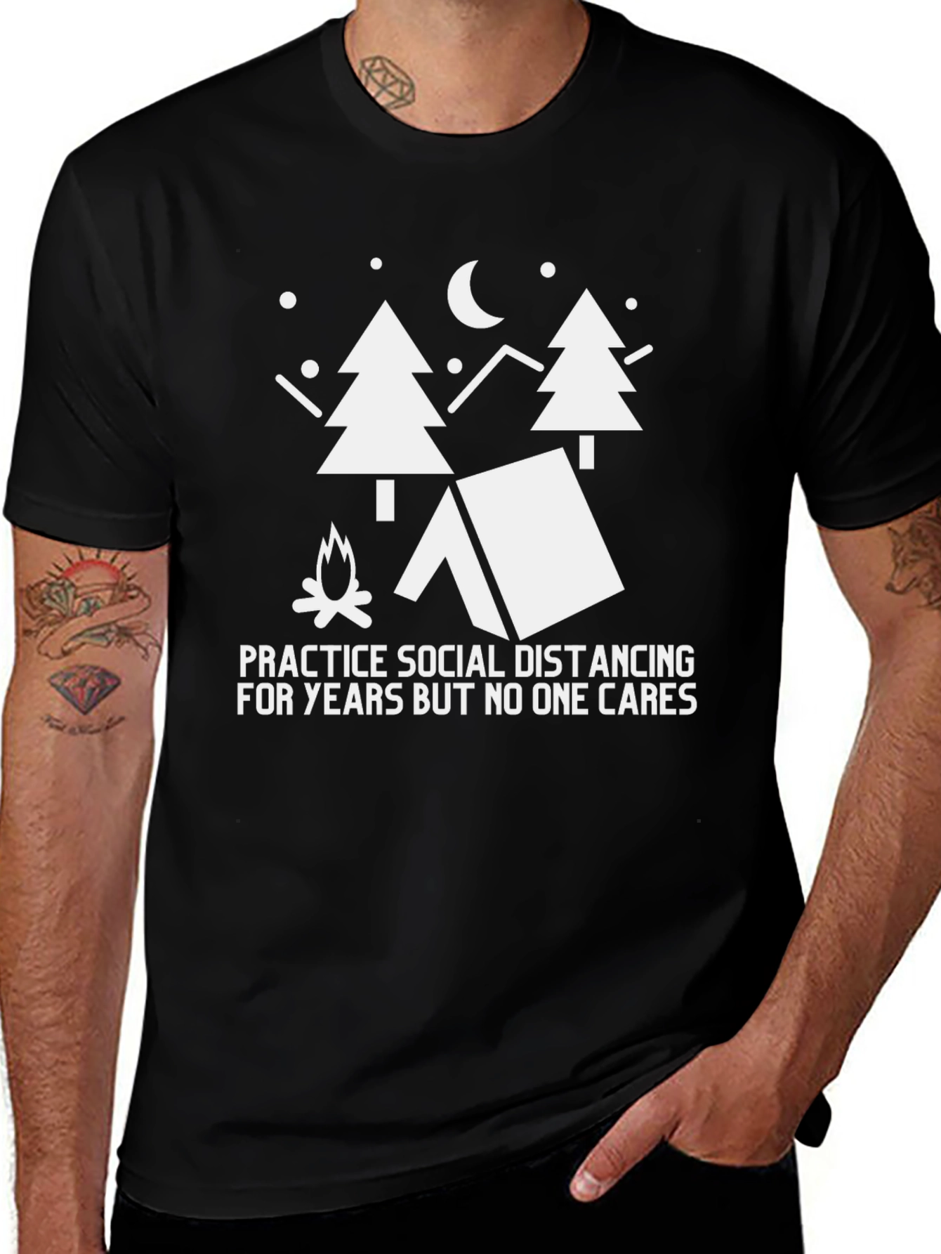 Variant 9 of Social Distancing Camping Graphic T-Shirt