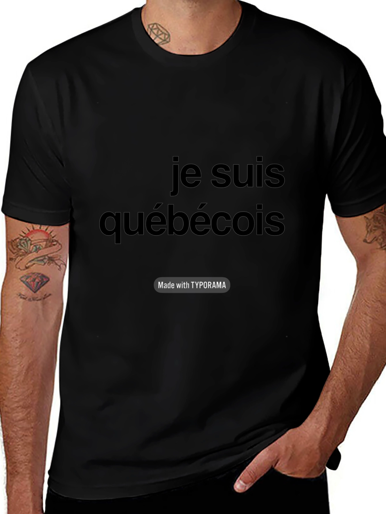 Je Suis Québécois Graphic Tee - Black Cotton T-Shirt