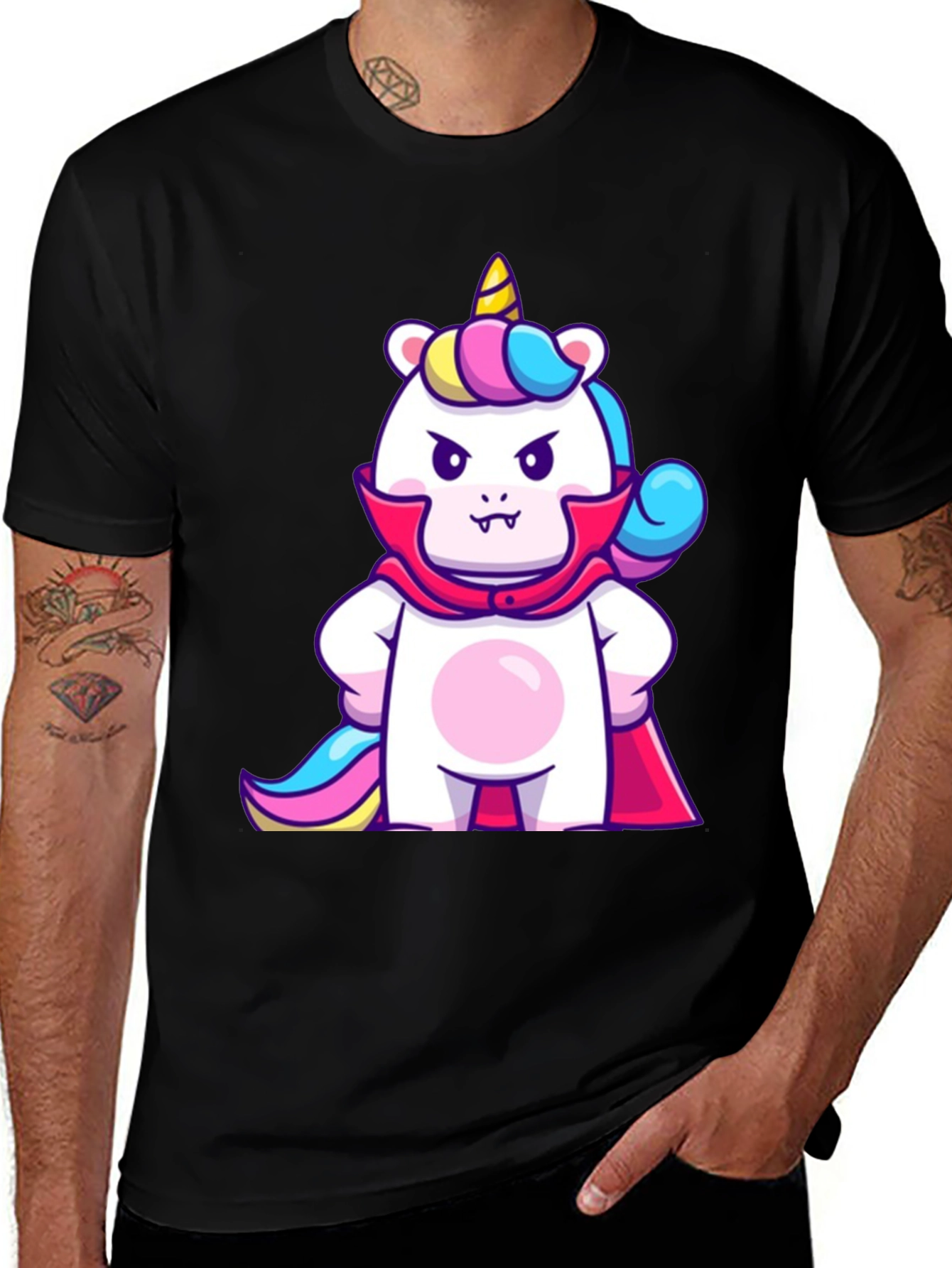 Variant 24 of Vampire Unicorn Graphic T-Shirt - Black