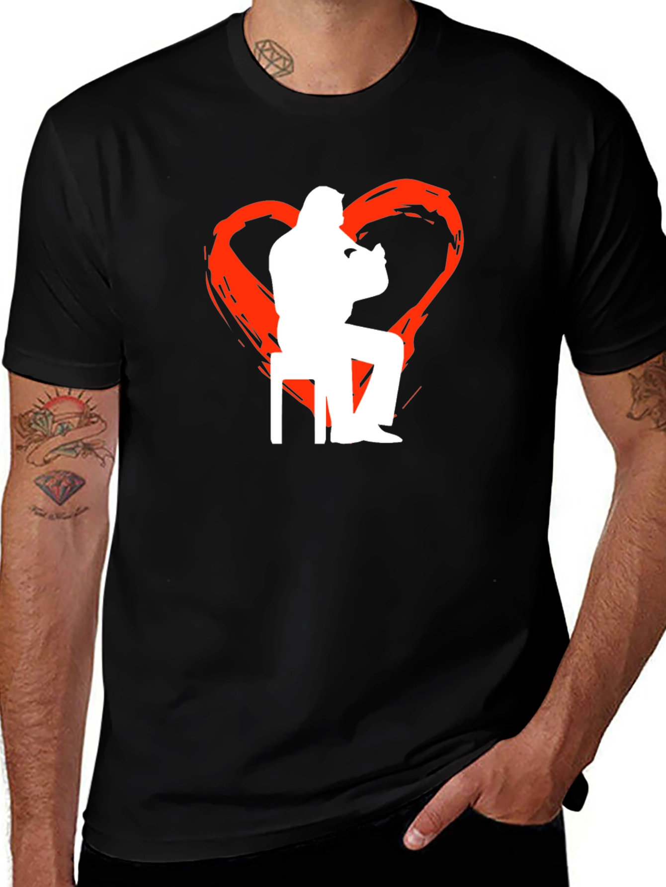 Variant 14 of Love Music T-Shirt - Guitar Player Heart Graphic