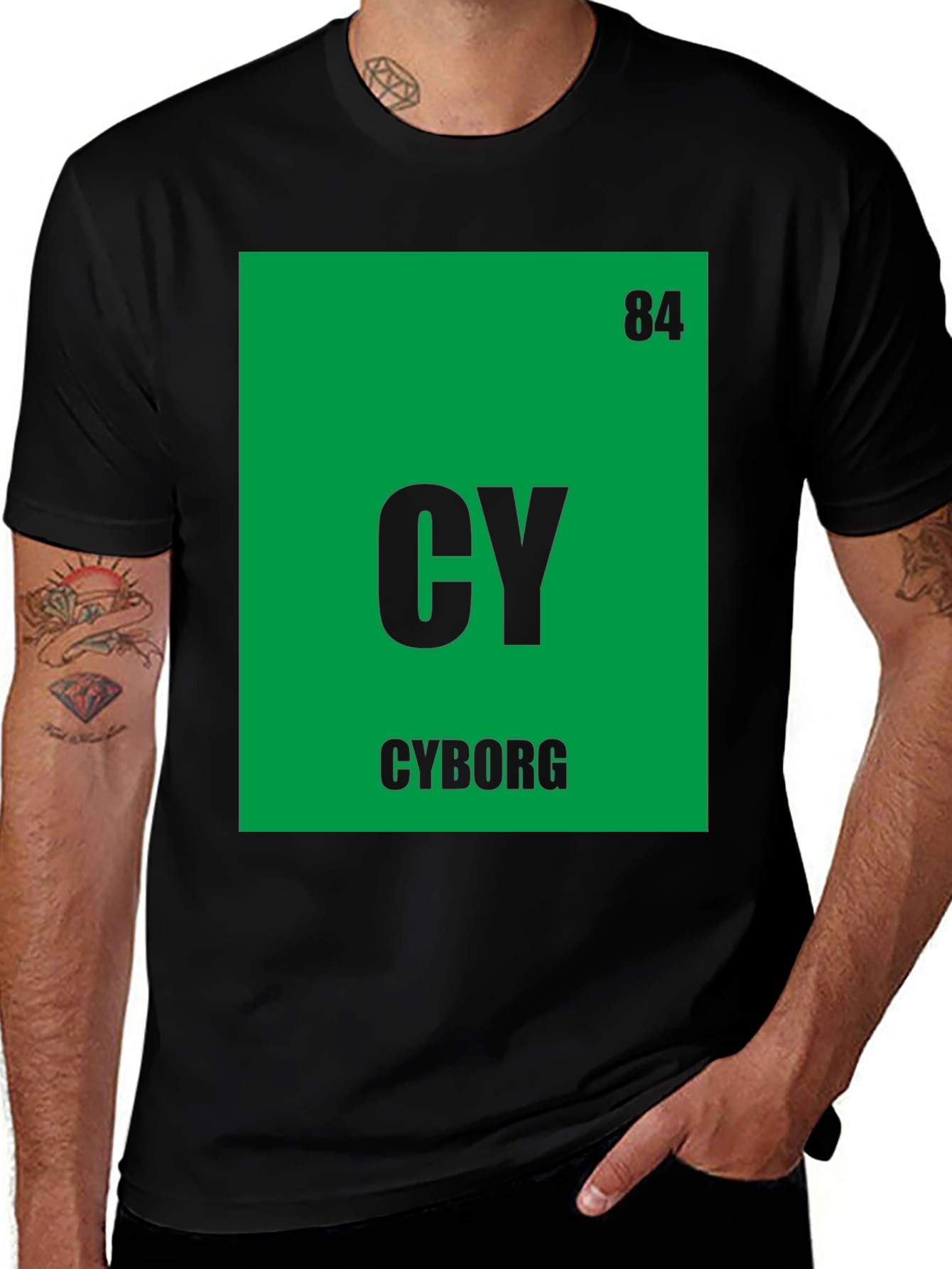Cyborg Periodic Table T-Shirt - Geeky Sci-Fi Tee