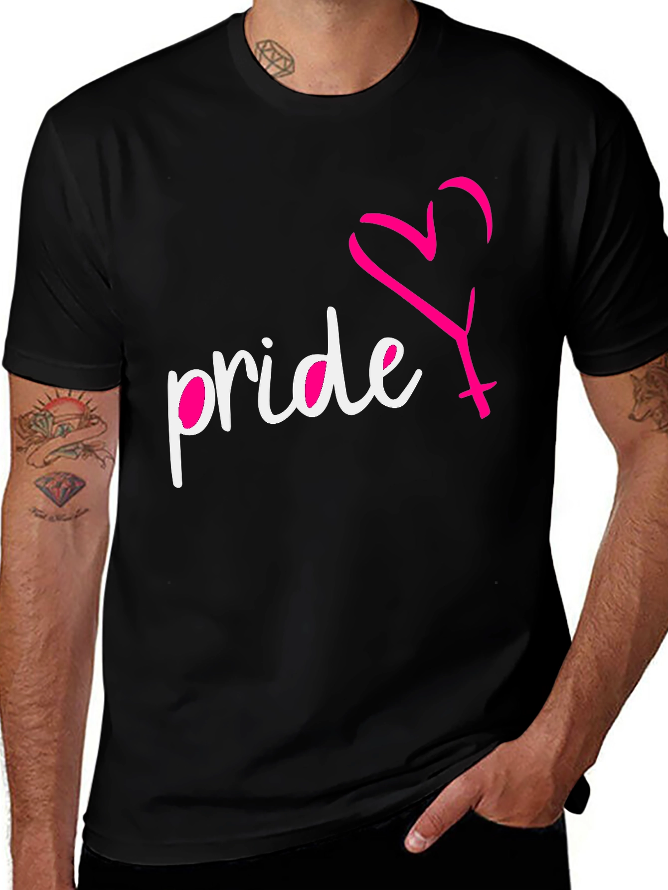 Variant 23 of Pride Heart T-Shirt - Black