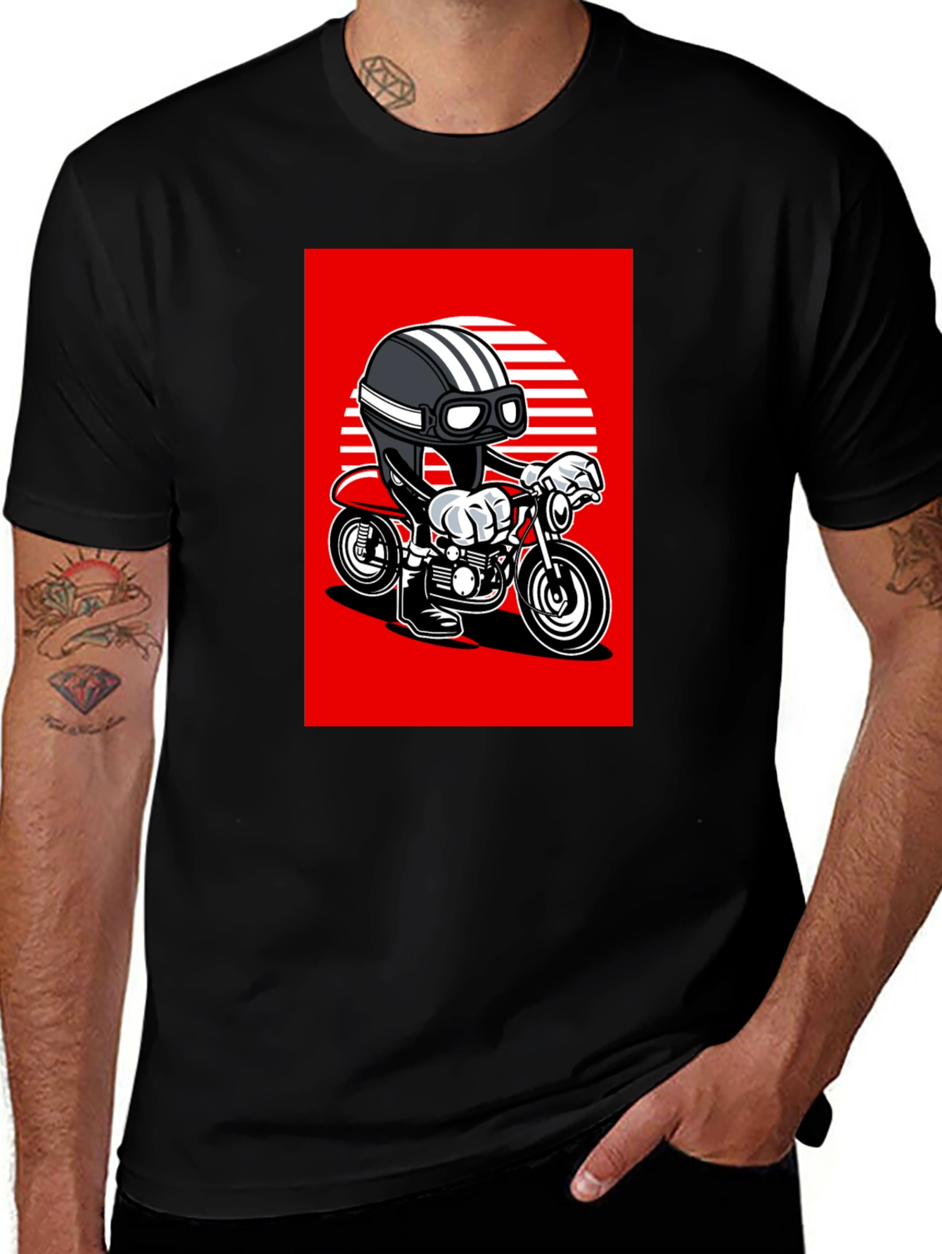 Variant 23 of Cool Rider Graphic Tee - Black Cotton Blend