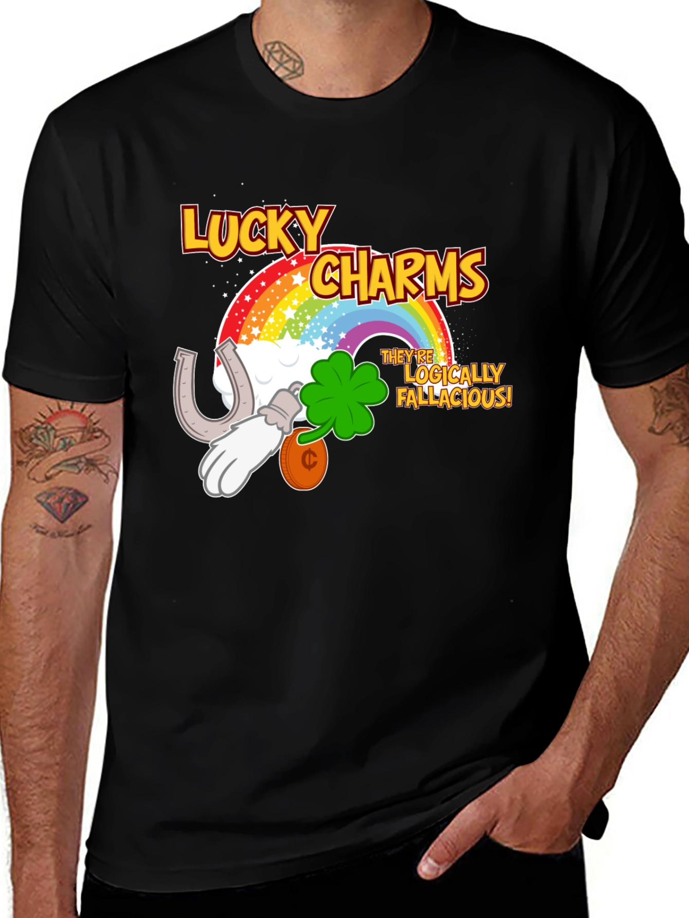 Variant 25 of Lucky Charms Logically Fallacious Men's T-Shirt